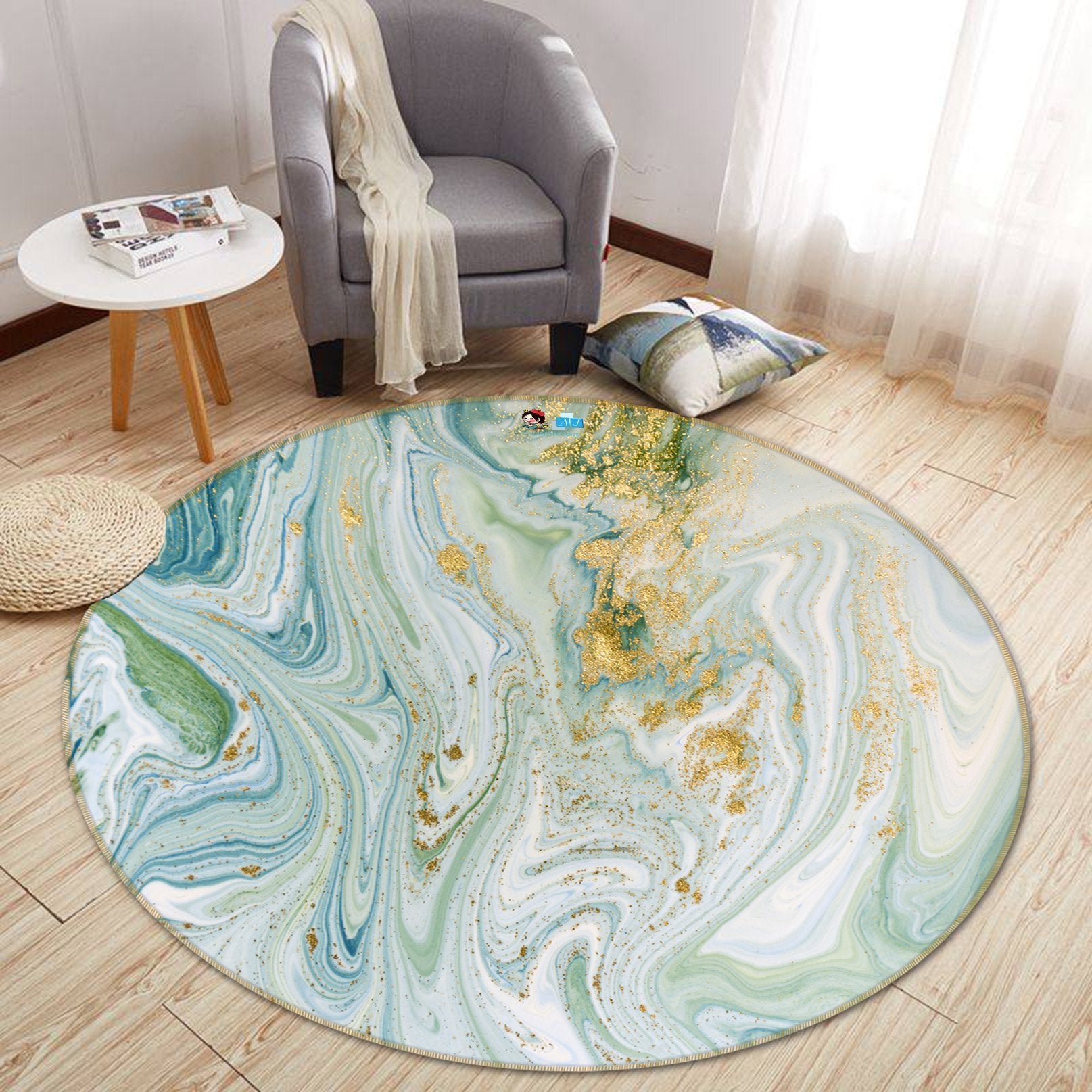 3D Quicksand Mix 131 Round Non Slip Rug Mat Mat AJ Creativity Home