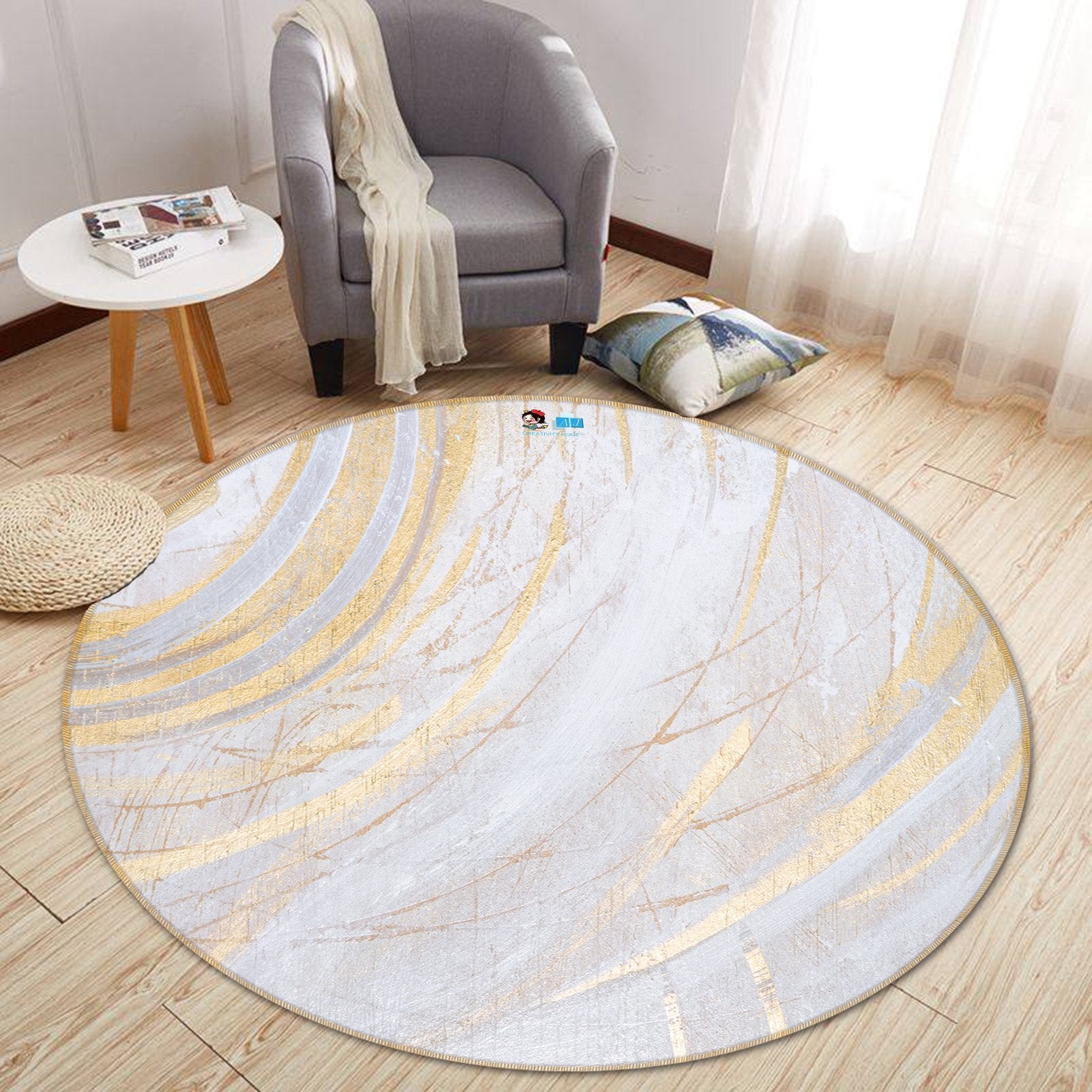 3D Semicircular Painting 129 Round Non Slip Rug Mat Mat AJ Creativity Home