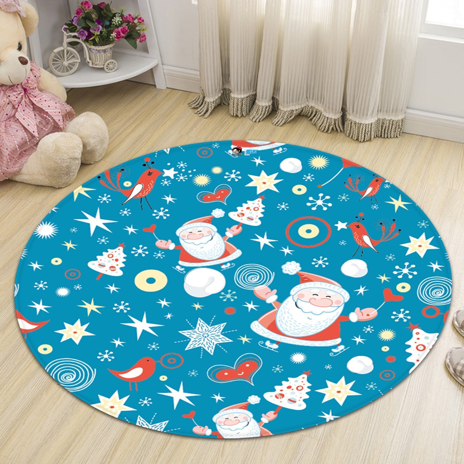 3D Little Old Man 088 Round Non Slip Rug Mat Mat AJ Creativity Home