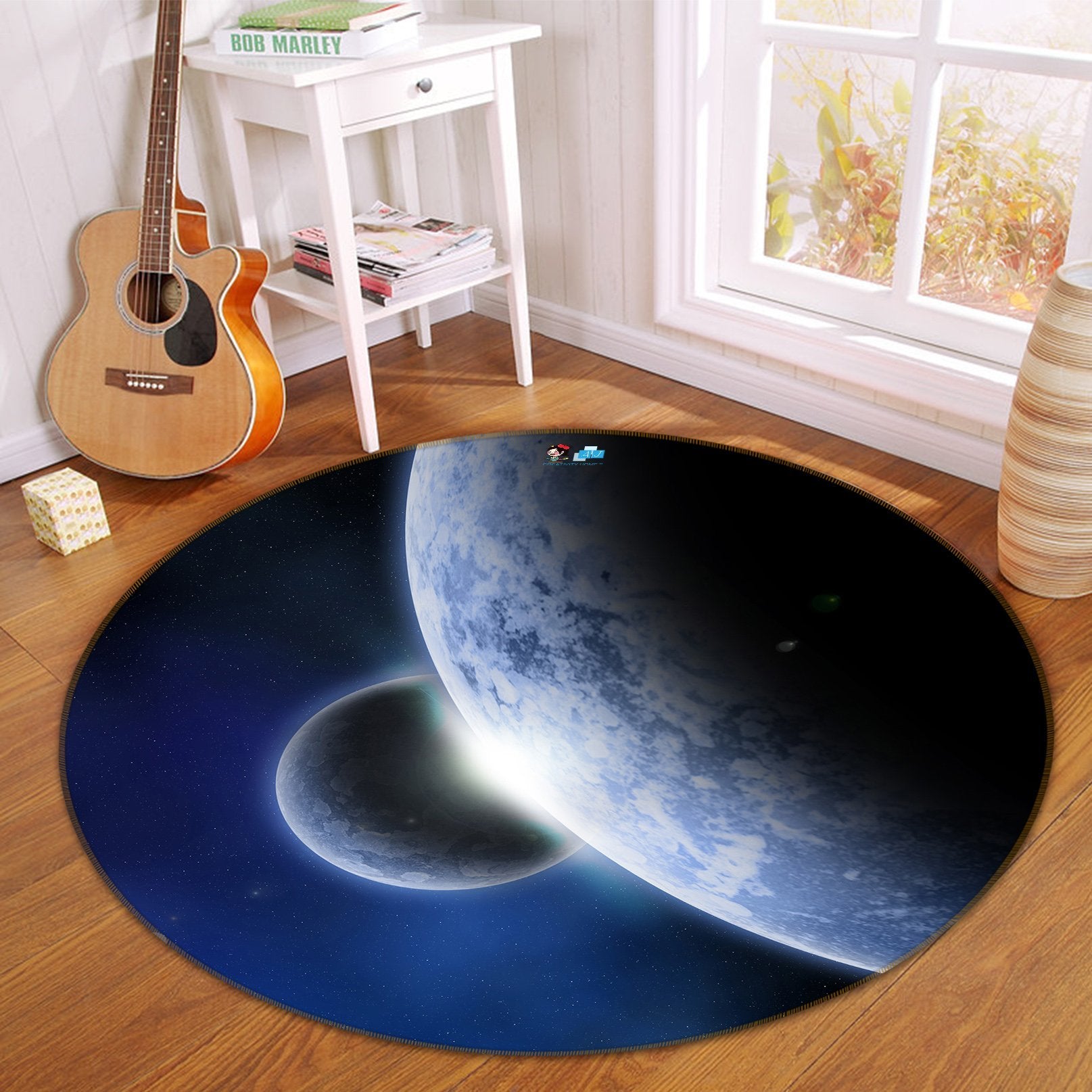 3D Planet Handover 161 Round Non Slip Rug Mat Mat AJ Creativity Home