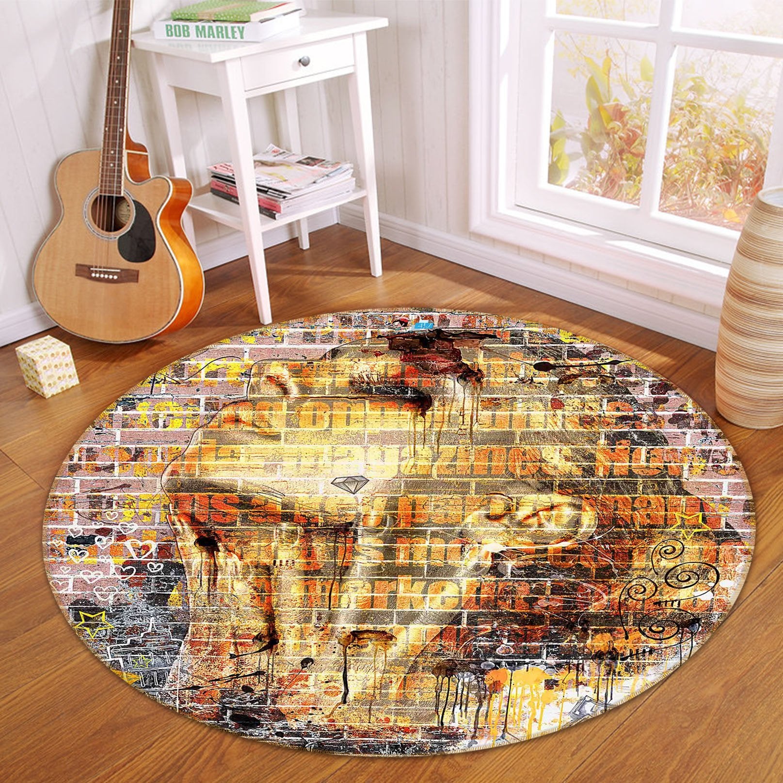 3D Wall Painting Woman 342 Round Non Slip Rug Mat Mat AJ Creativity Home