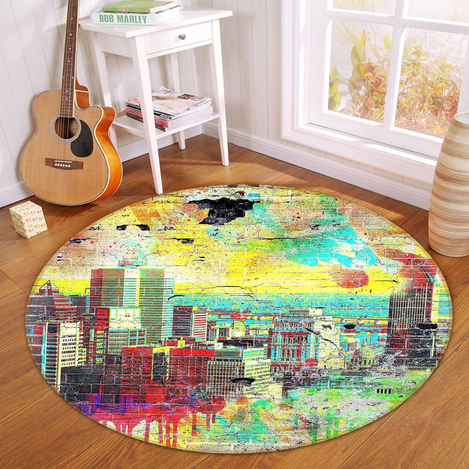 3D Wall Painting Abstract 331 Round Non Slip Rug Mat Mat AJ Creativity Home