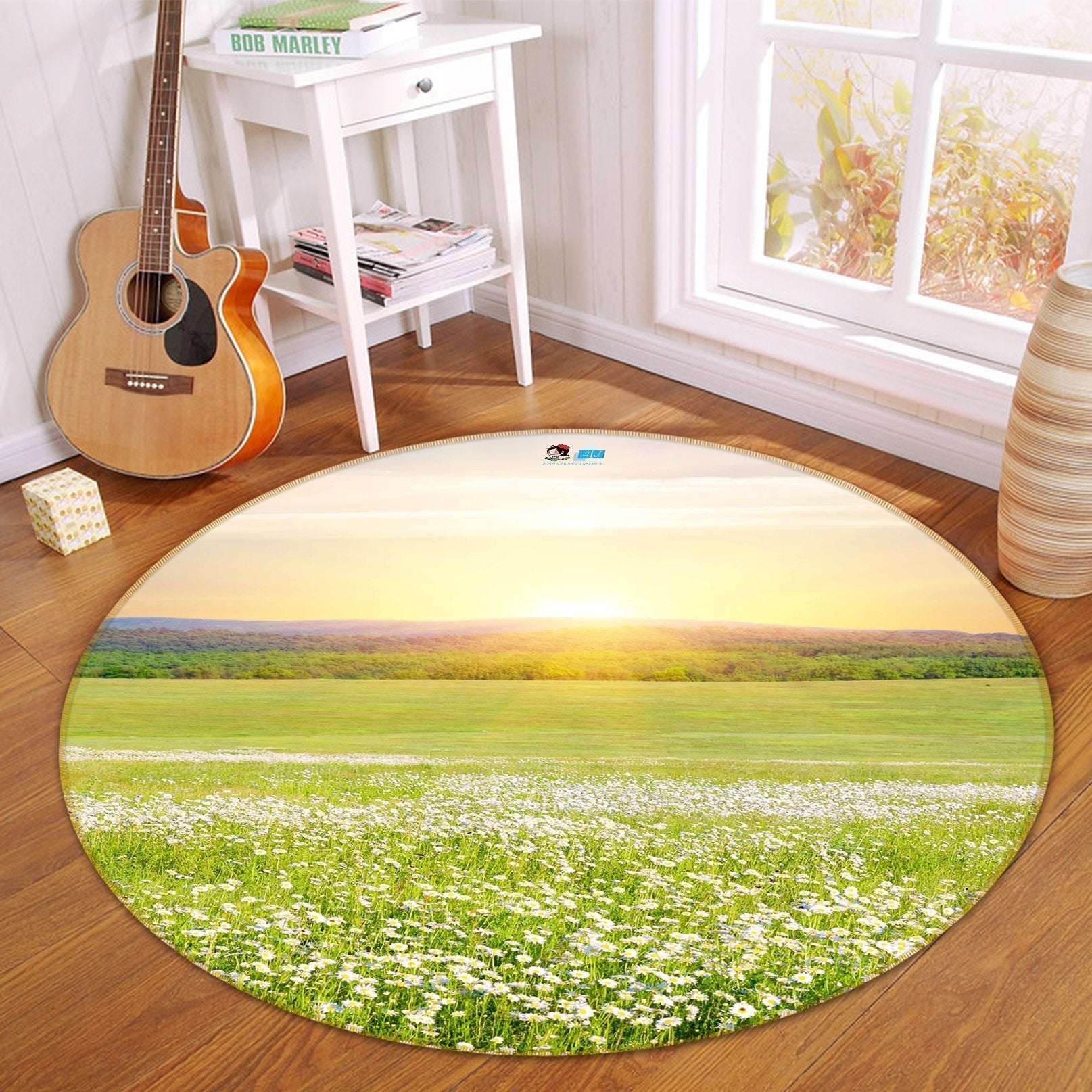 3D Grassland Flowers 124 Round Non Slip Rug Mat Mat AJ Creativity Home