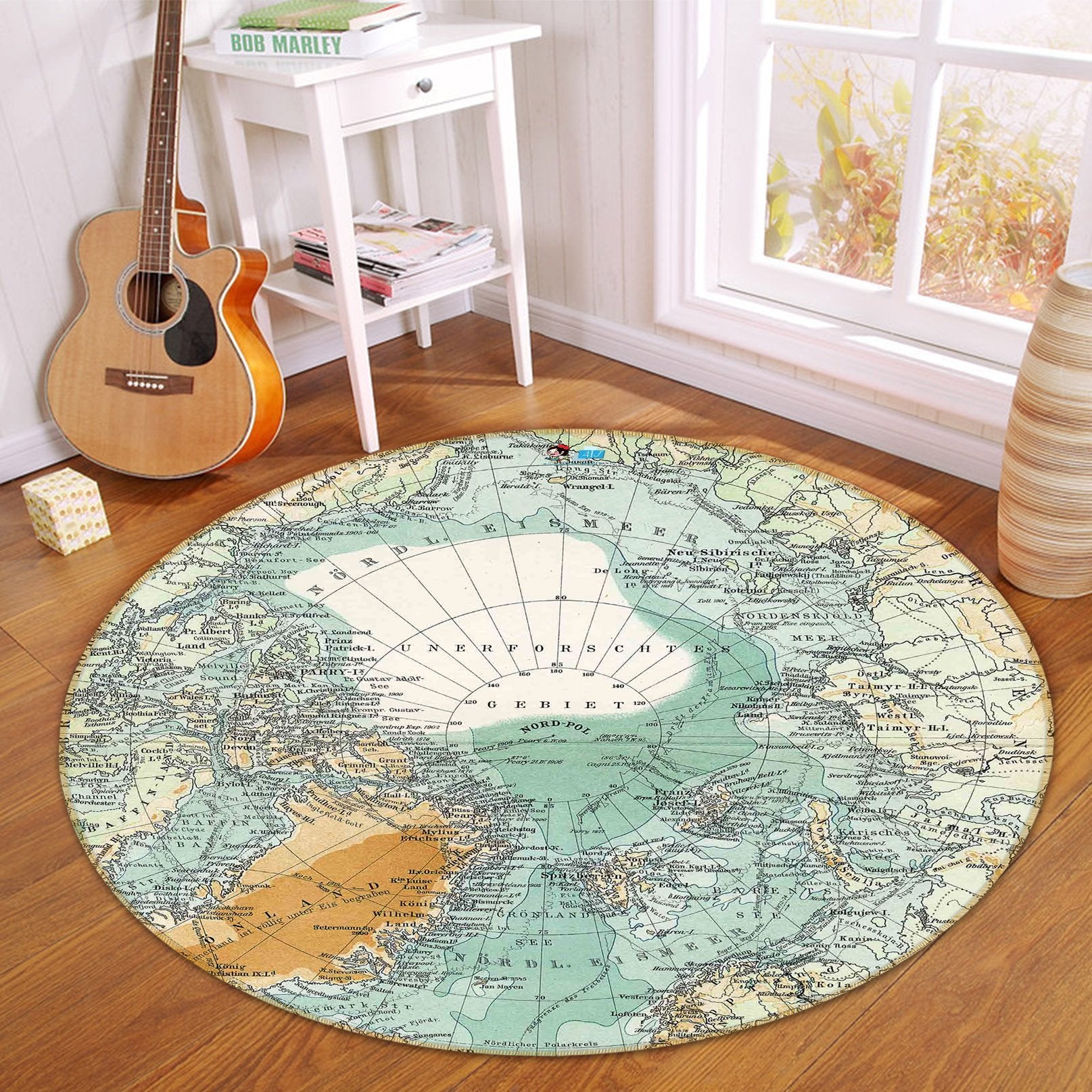 3D Map Center 251 Round Non Slip Rug Mat Mat AJ Creativity Home