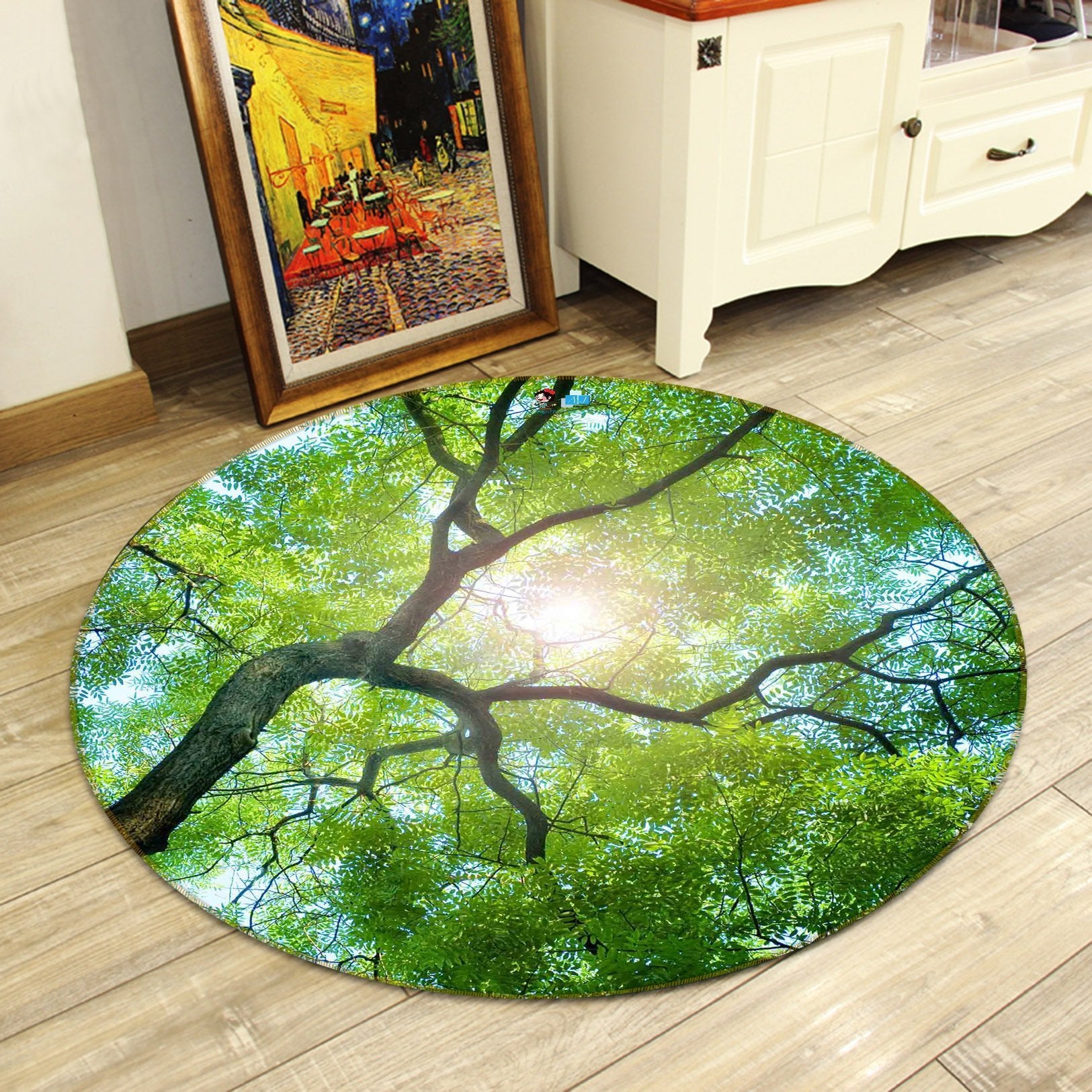3D Sunshine Tree 051 Round Non Slip Rug Mat Mat AJ Creativity Home