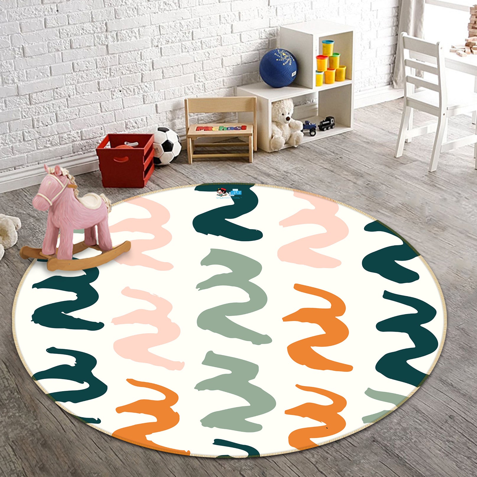 3D Colorful Curve Pattern 10591 Kashmira Jayaprakash Rug Round Non Slip Rug Mat