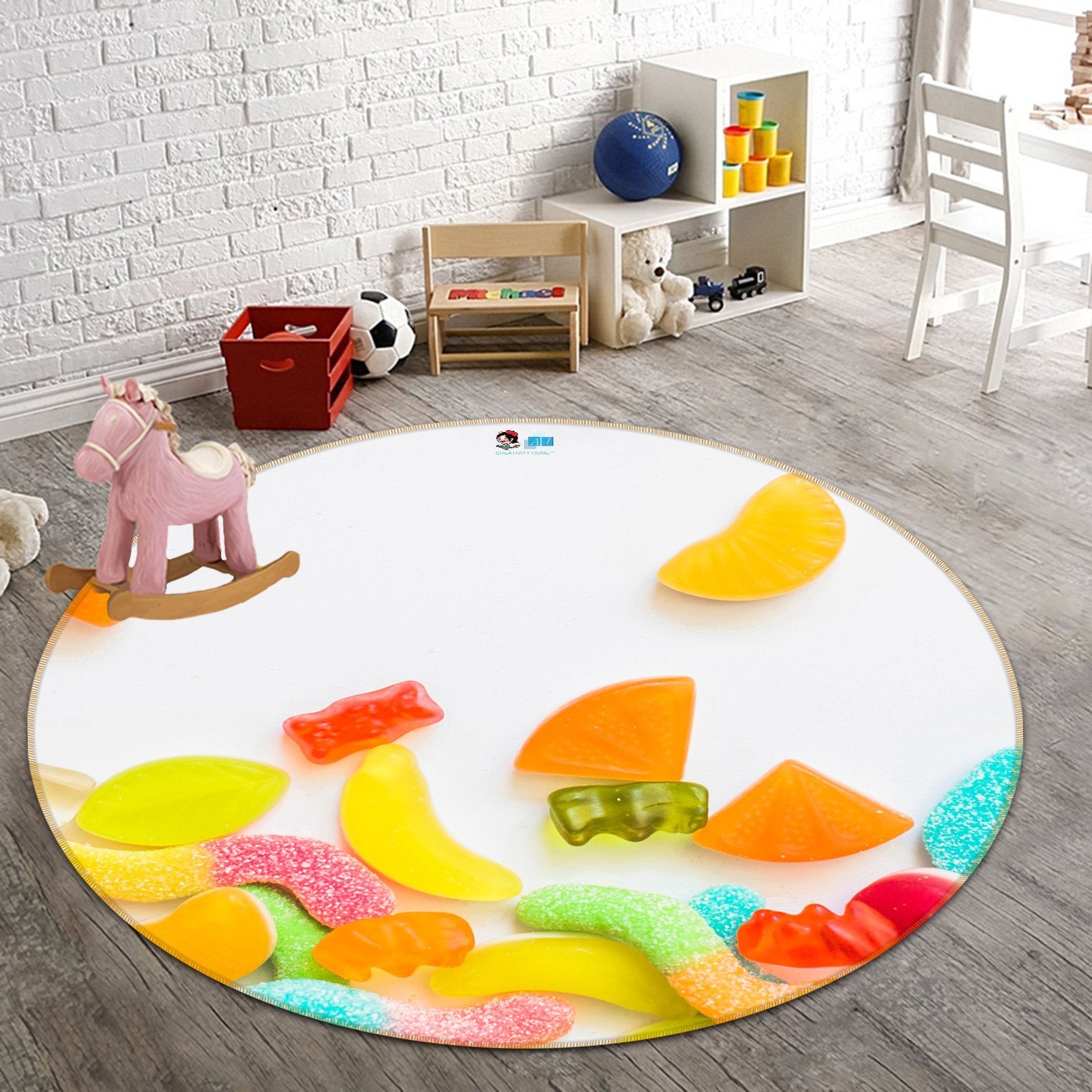 3D Colorful Candy 118 Round Non Slip Rug Mat Mat AJ Creativity Home