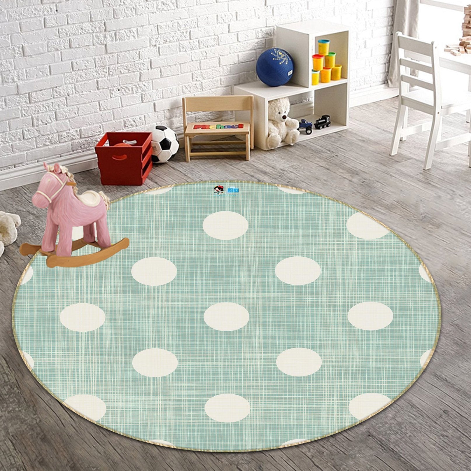 3D White Circle 255 Round Non Slip Rug Mat Mat AJ Creativity Home