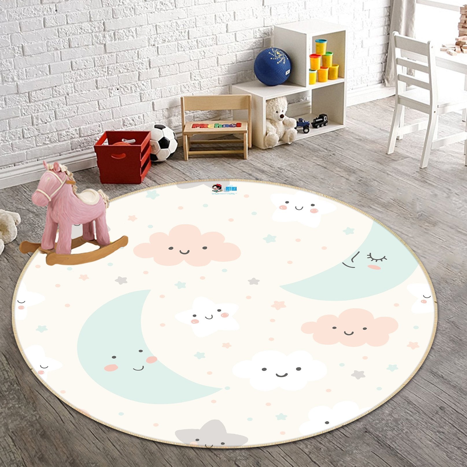 3D Lovely Moon 314 Round Non Slip Rug Mat Mat AJ Creativity Home