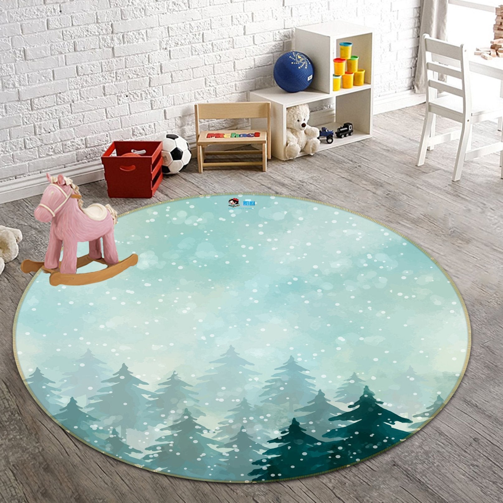 3D Graffiti Woods 213 Round Non Slip Rug Mat Mat AJ Creativity Home