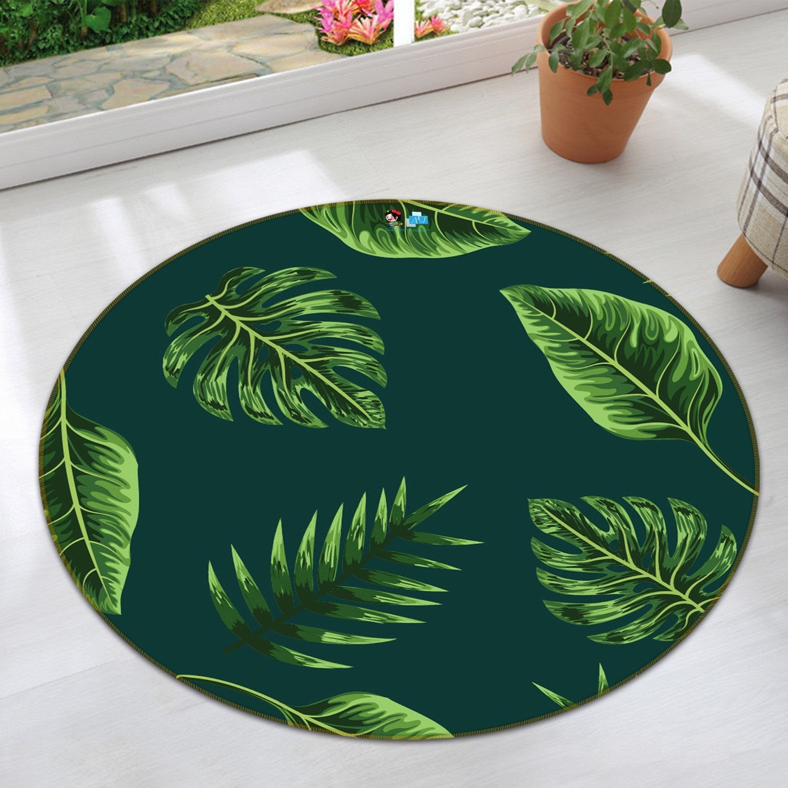 3D Plant Pattern 206 Round Non Slip Rug Mat Mat AJ Creativity Home