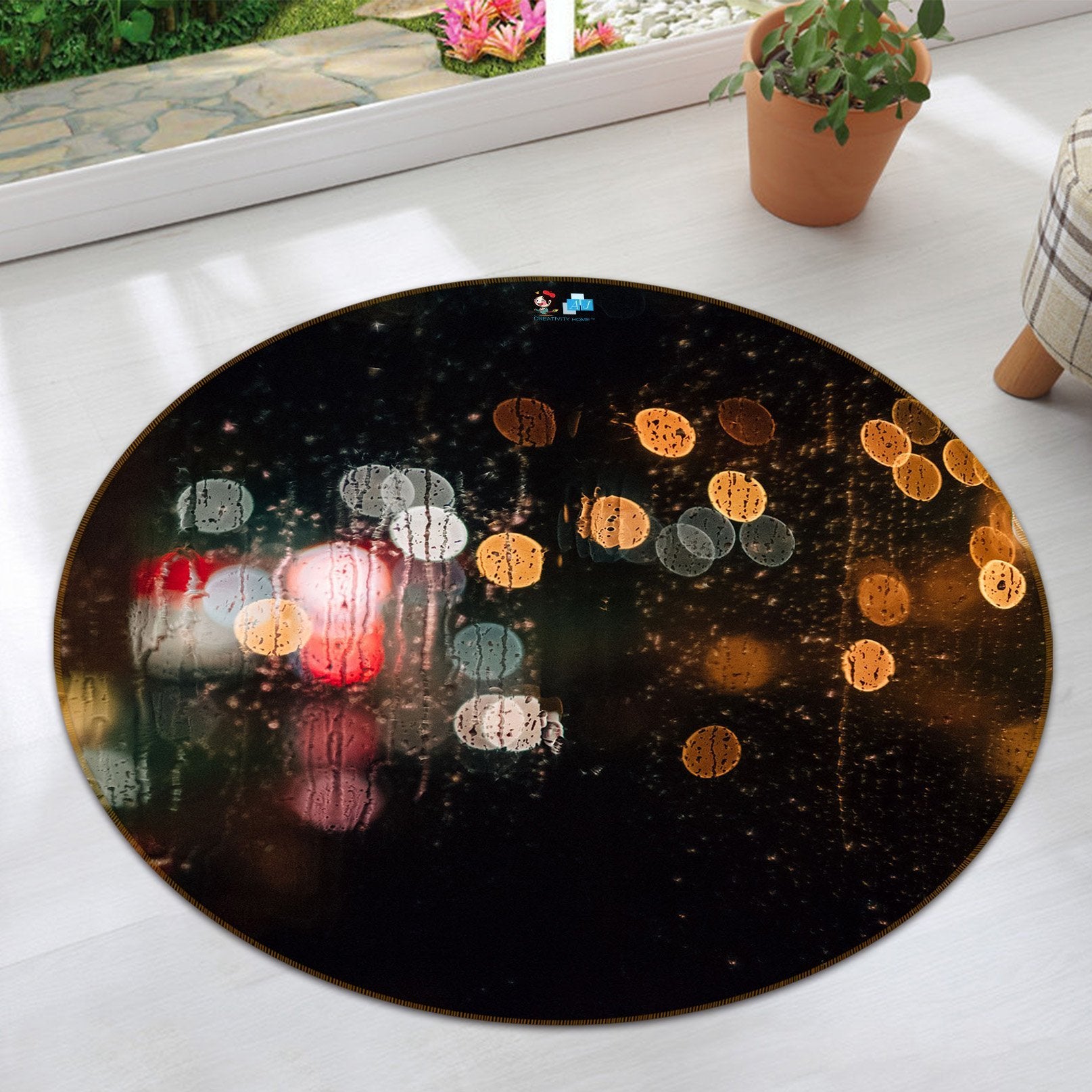 3D Light Gosh 226 Round Non Slip Rug Mat Mat AJ Creativity Home