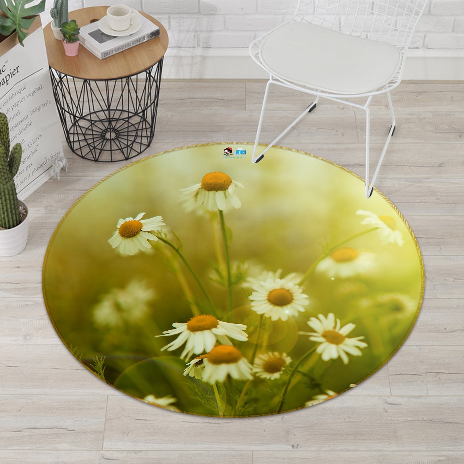 3D Chrysanthemum Field 164 Round Non Slip Rug Mat Mat AJ Creativity Home