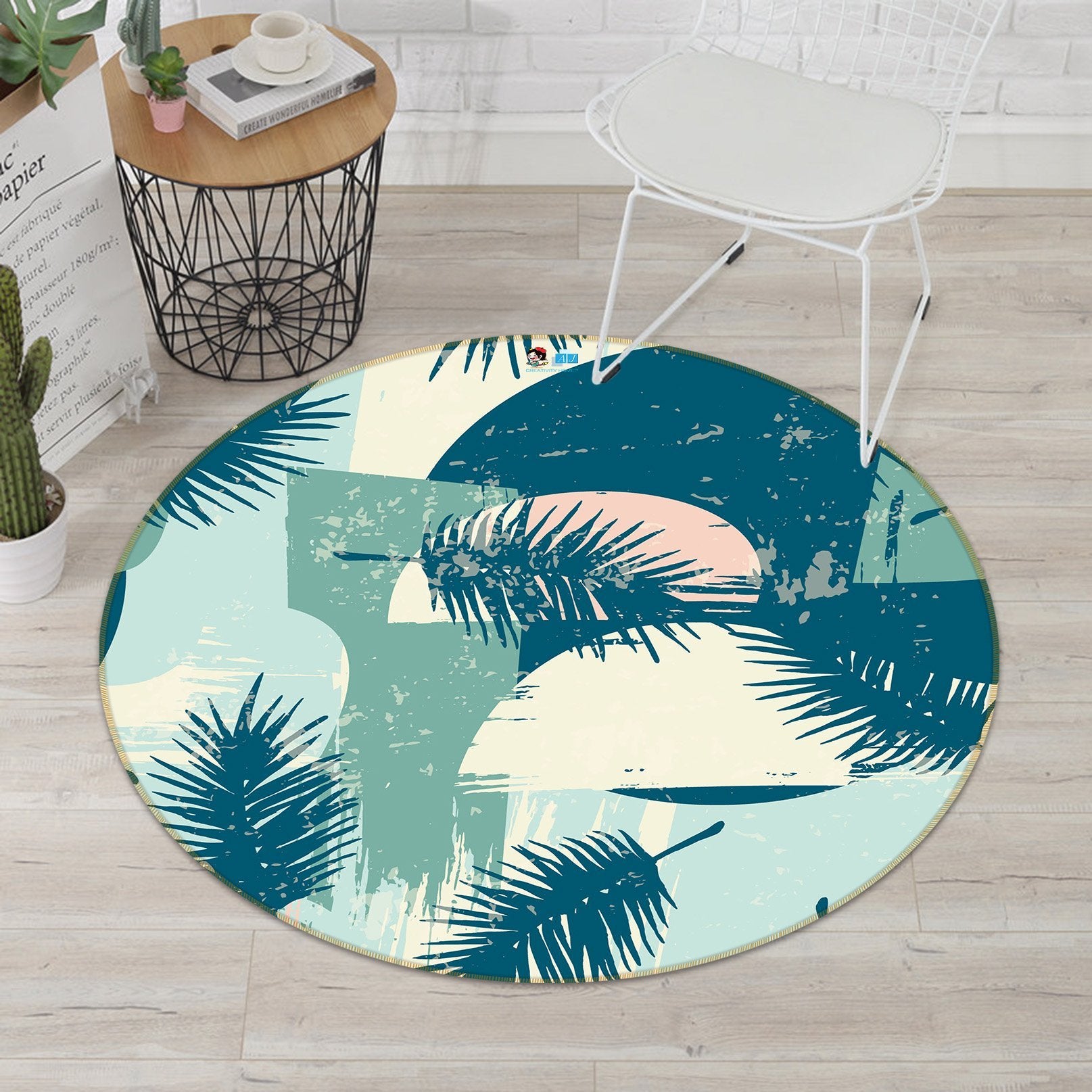 3D Painting Coconut Leaf 311 Round Non Slip Rug Mat Mat AJ Creativity Home