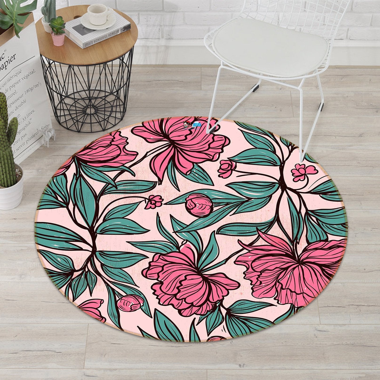 3D Graffiti Safflower 205 Round Non Slip Rug Mat Mat AJ Creativity Home