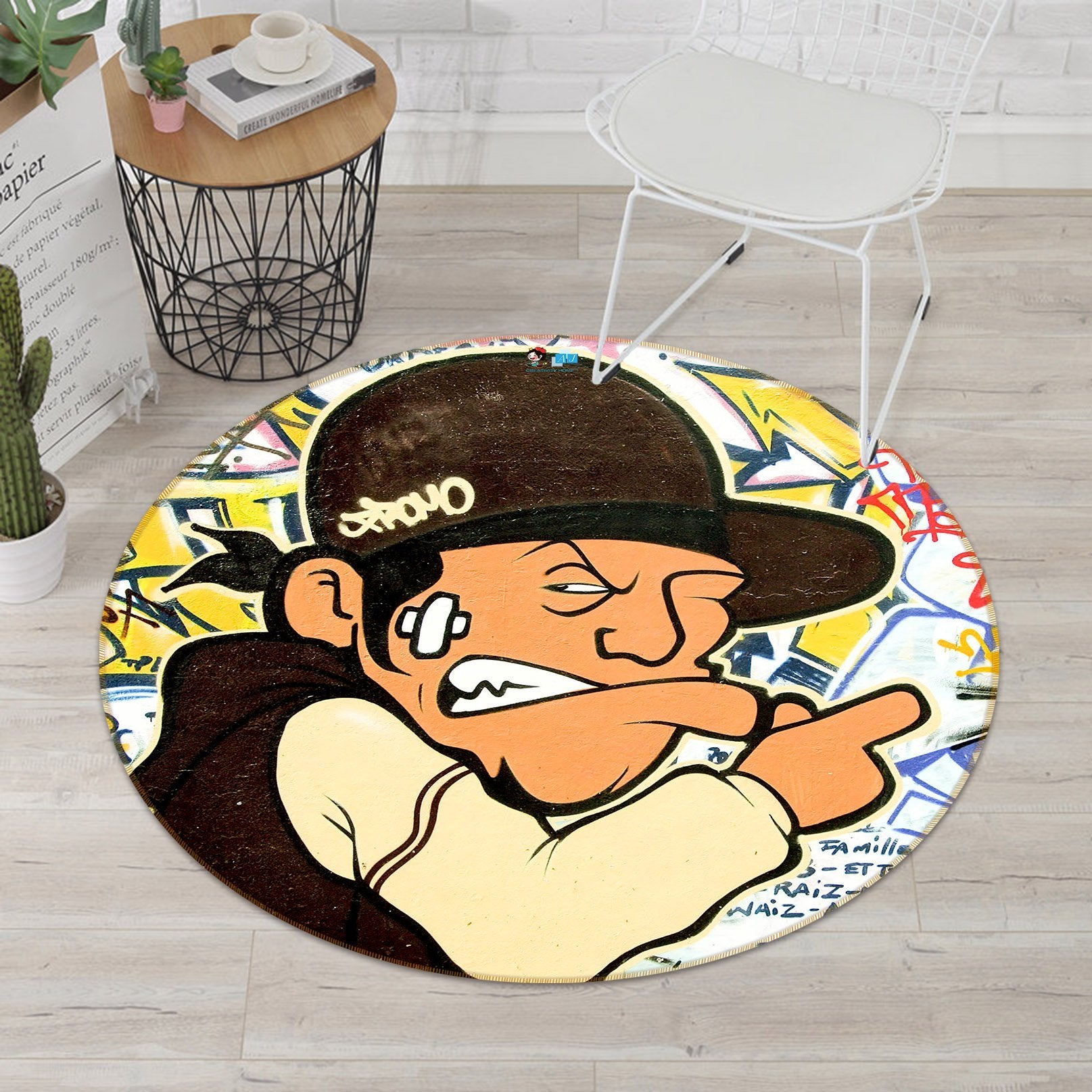3D Bad Guy 361 Round Non Slip Rug Mat Mat AJ Creativity Home