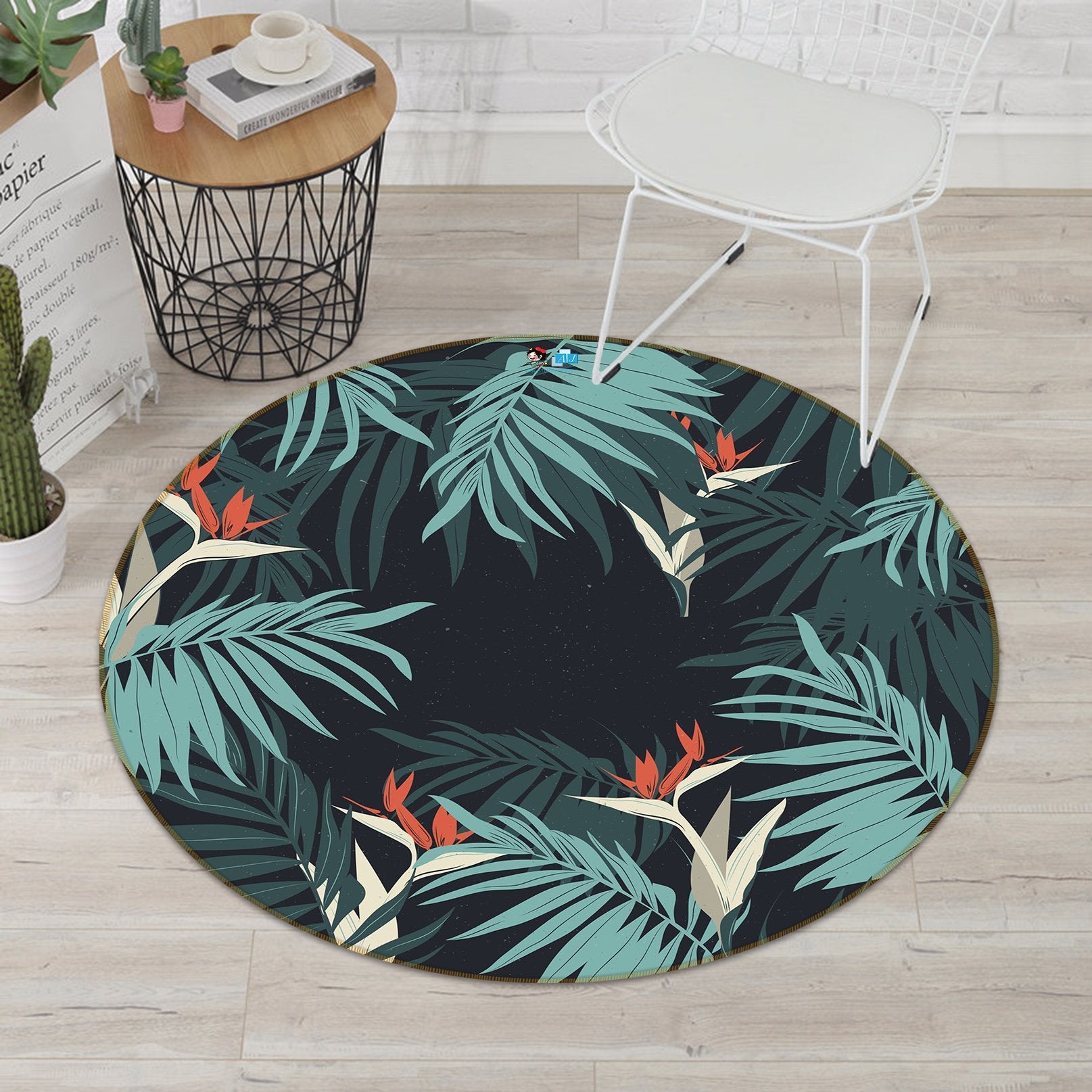 3D Leaf Blossom 209 Round Non Slip Rug Mat Mat AJ Creativity Home