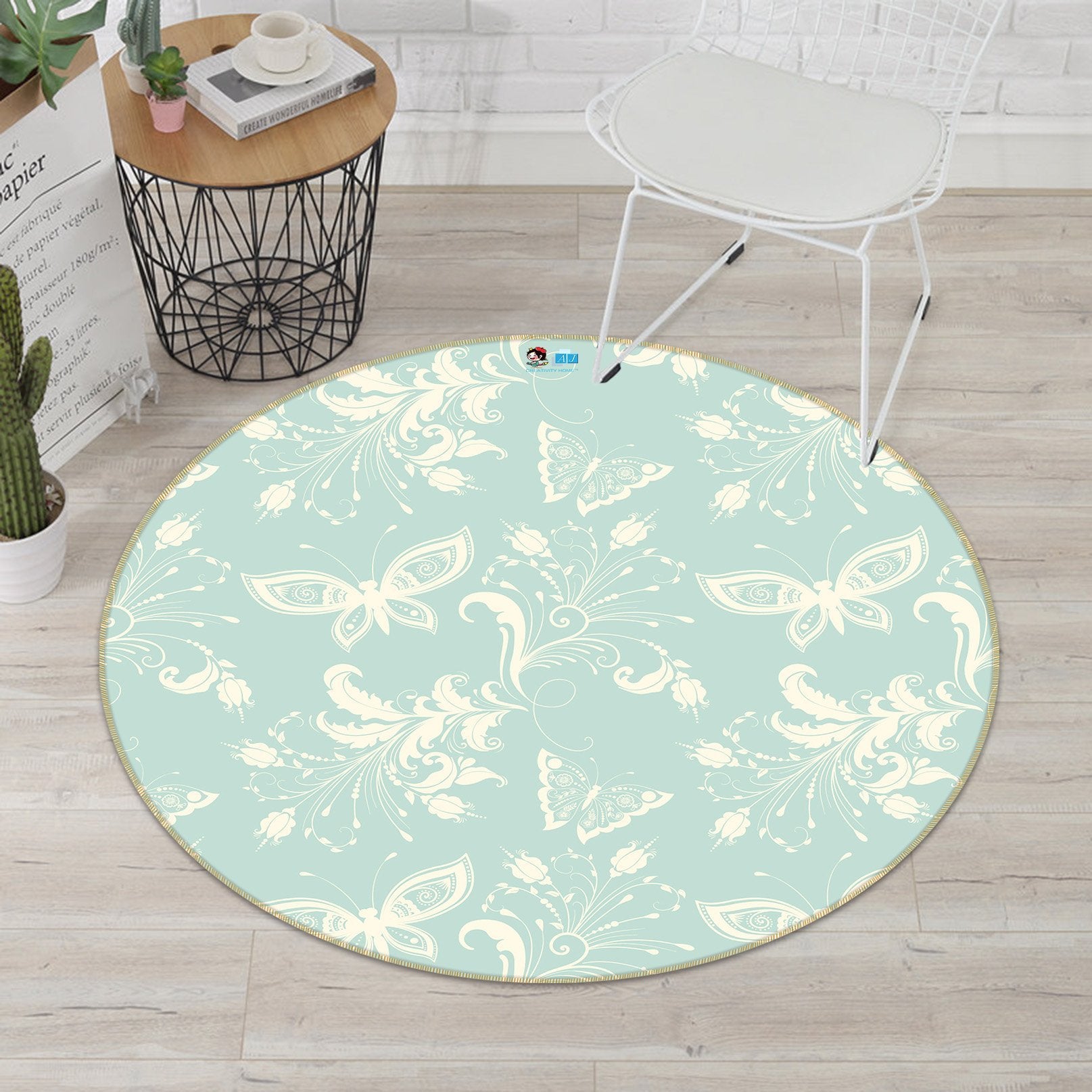 3D Butterfly Pattern 193 Round Non Slip Rug Mat Mat AJ Creativity Home