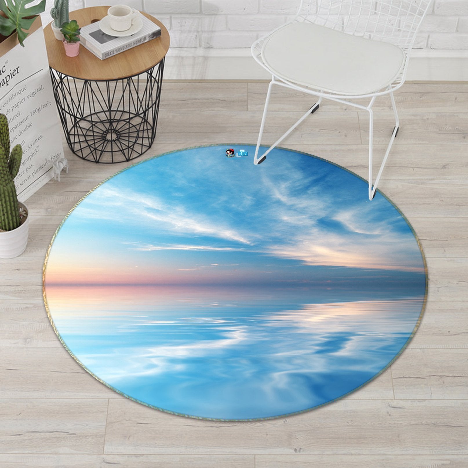 3D Boundless Blue Sea 121 Round Non Slip Rug Mat Mat AJ Creativity Home