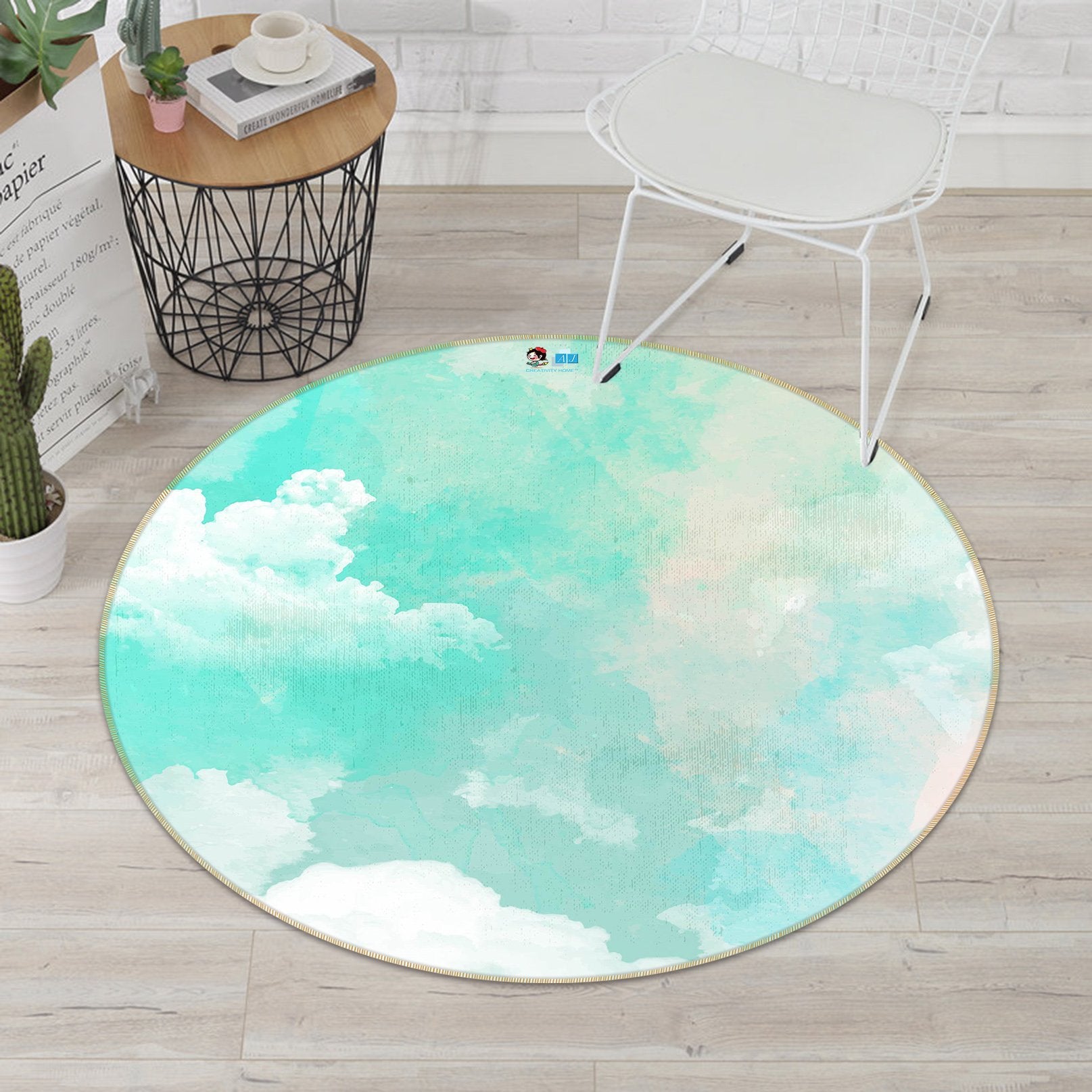 3D Graffiti Cloud 204 Round Non Slip Rug Mat Mat AJ Creativity Home