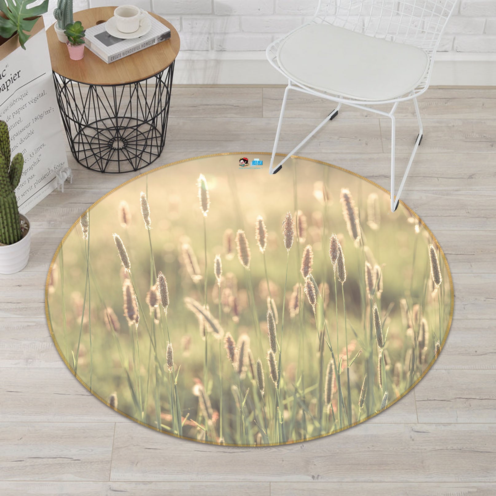 3D Fresh Setaria 7343 Assaf Frank Rug Round Non Slip Rug Mat