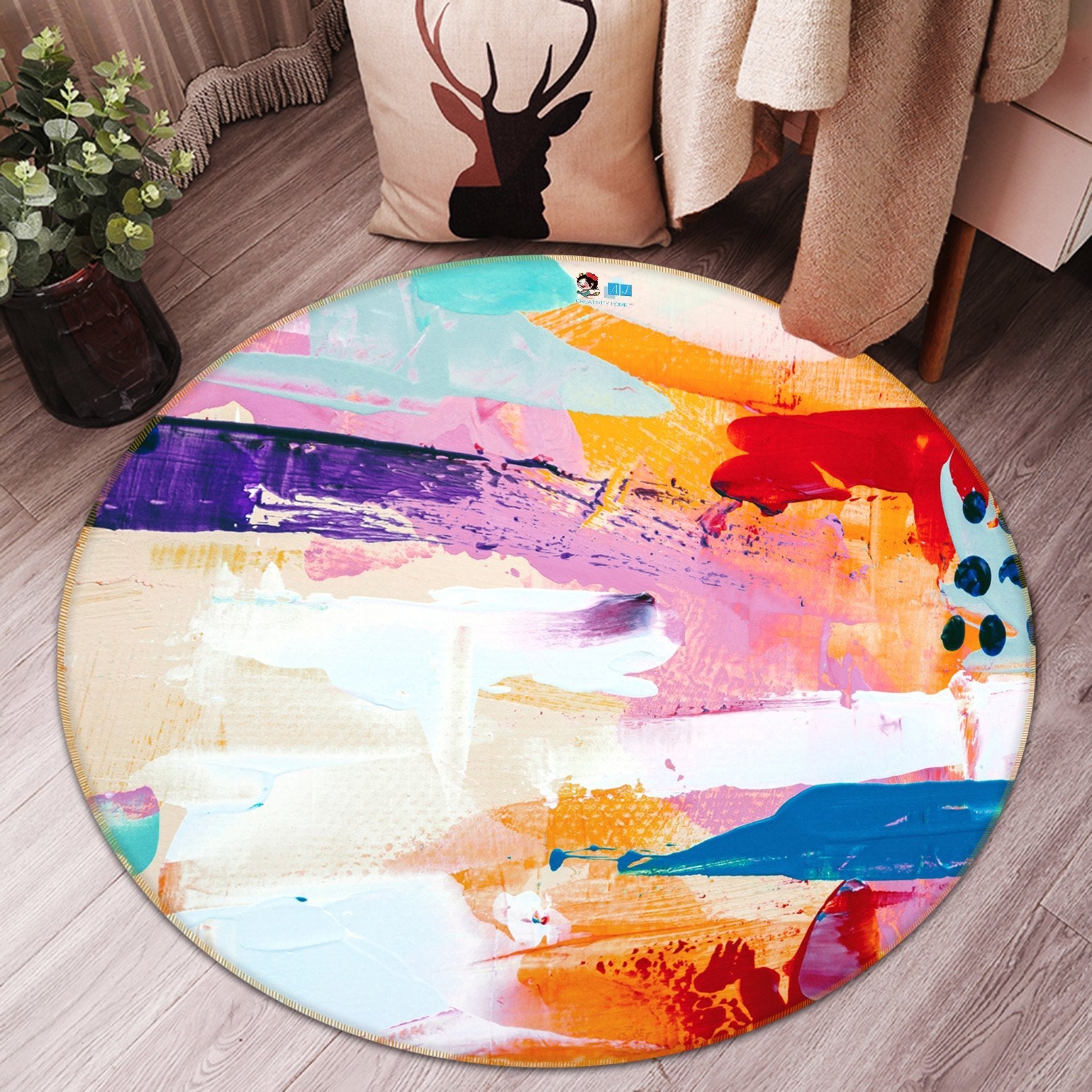 3D Smudge Color Pattern 172 Round Non Slip Rug Mat Mat AJ Creativity Home
