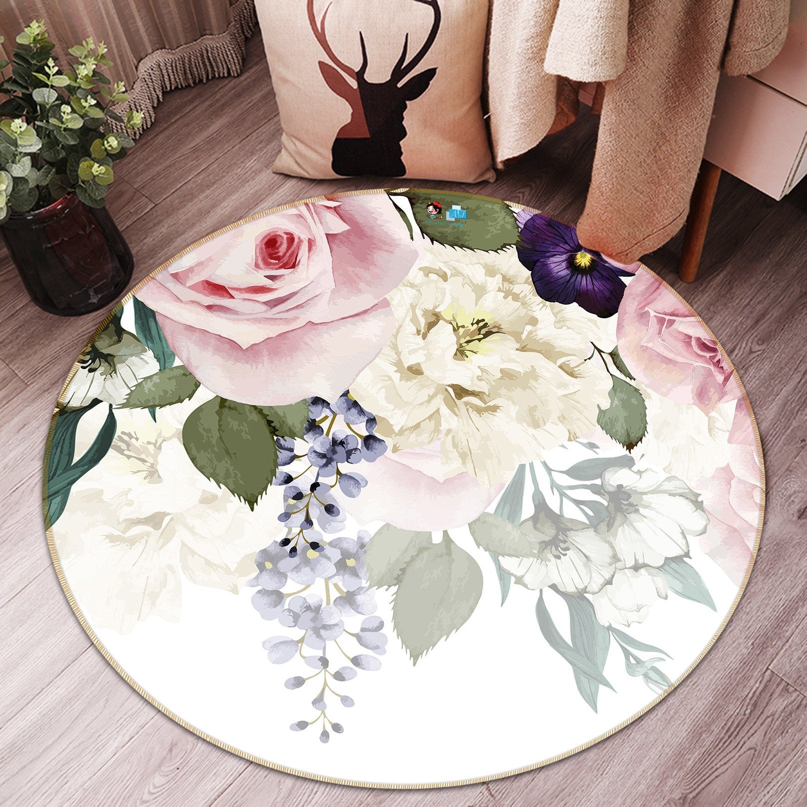 3D Fresh Flower 089 Round Non Slip Rug Mat Mat AJ Creativity Home