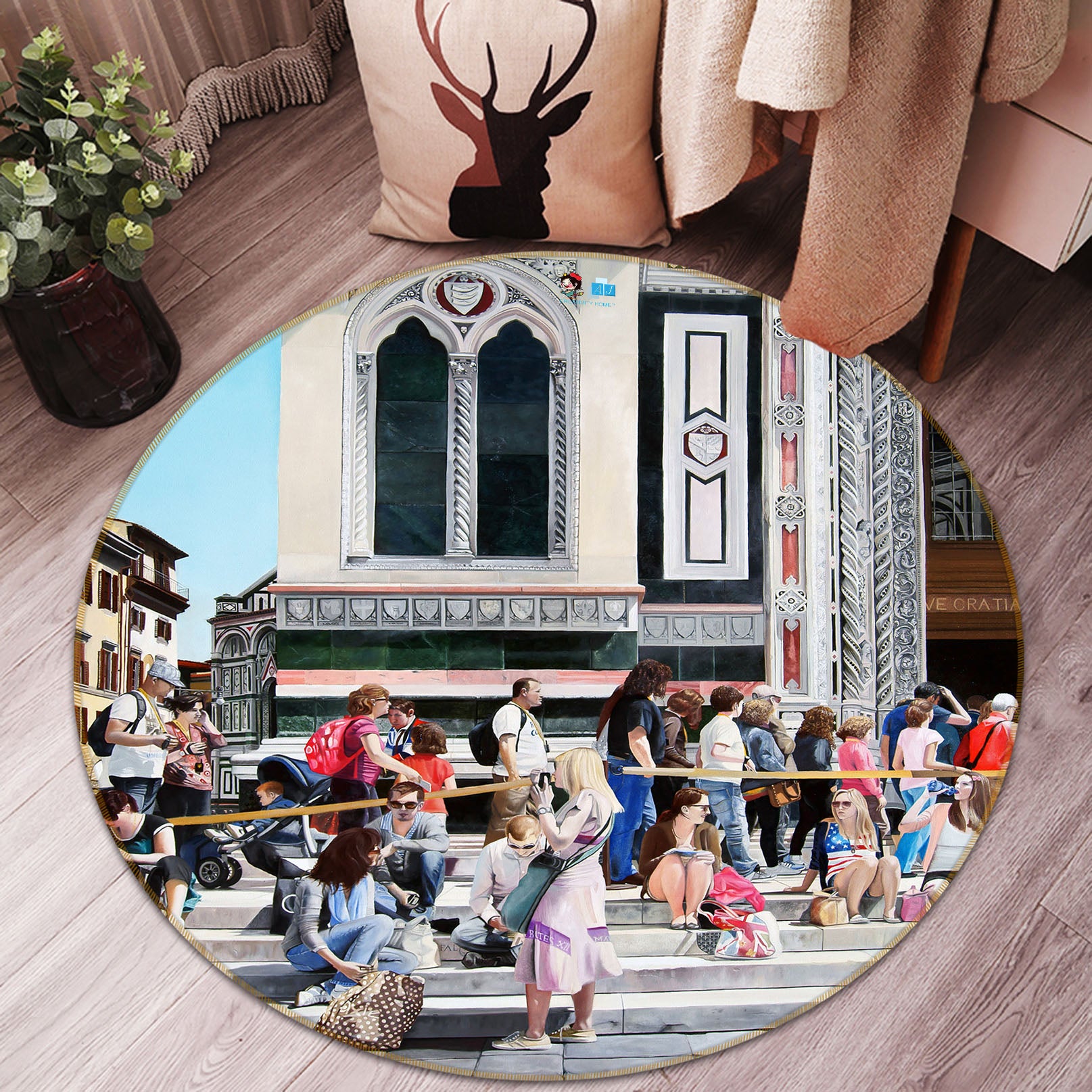 3D Tourist 11079 Matthew Holden Bates Rug Round Non Slip Rug Mat