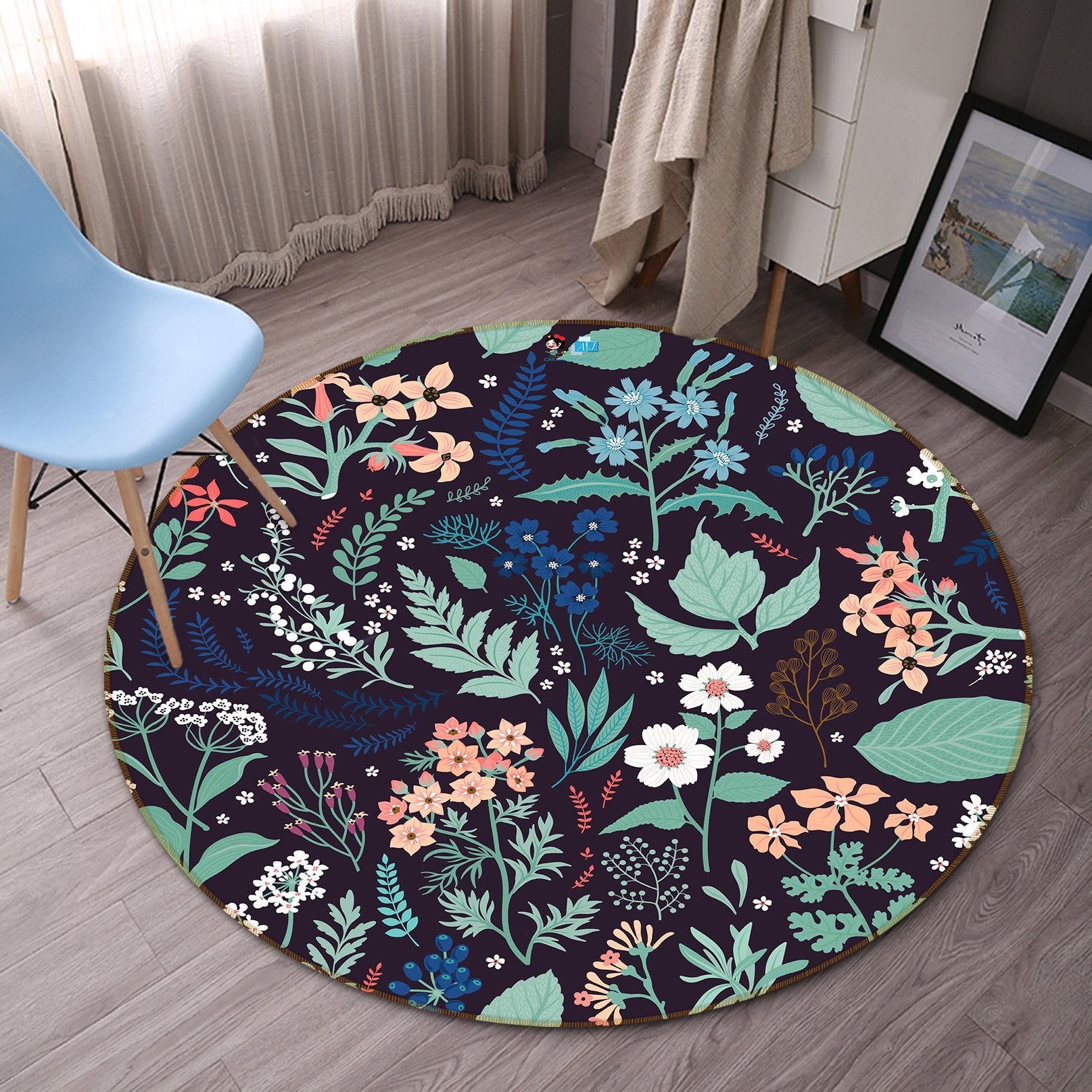 3D Various Small Flowers 291 Round Non Slip Rug Mat Mat AJ Creativity Home