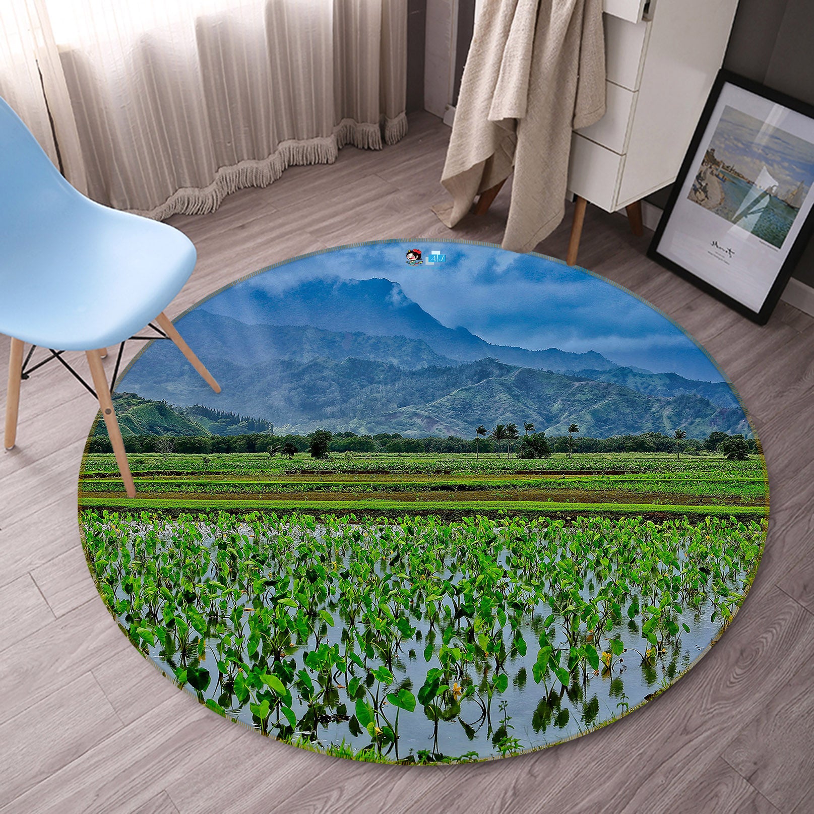 3D Paddy Farm 454 Kathy Barefield Rug Round Non Slip Rug Mat