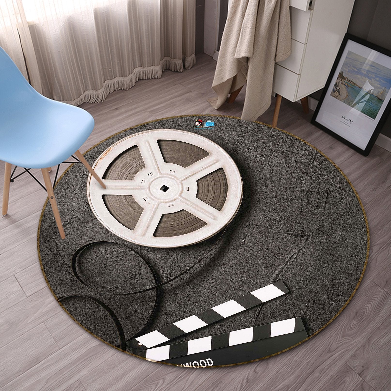 3D Rubber Ring 119 Round Non Slip Rug Mat Mat AJ Creativity Home