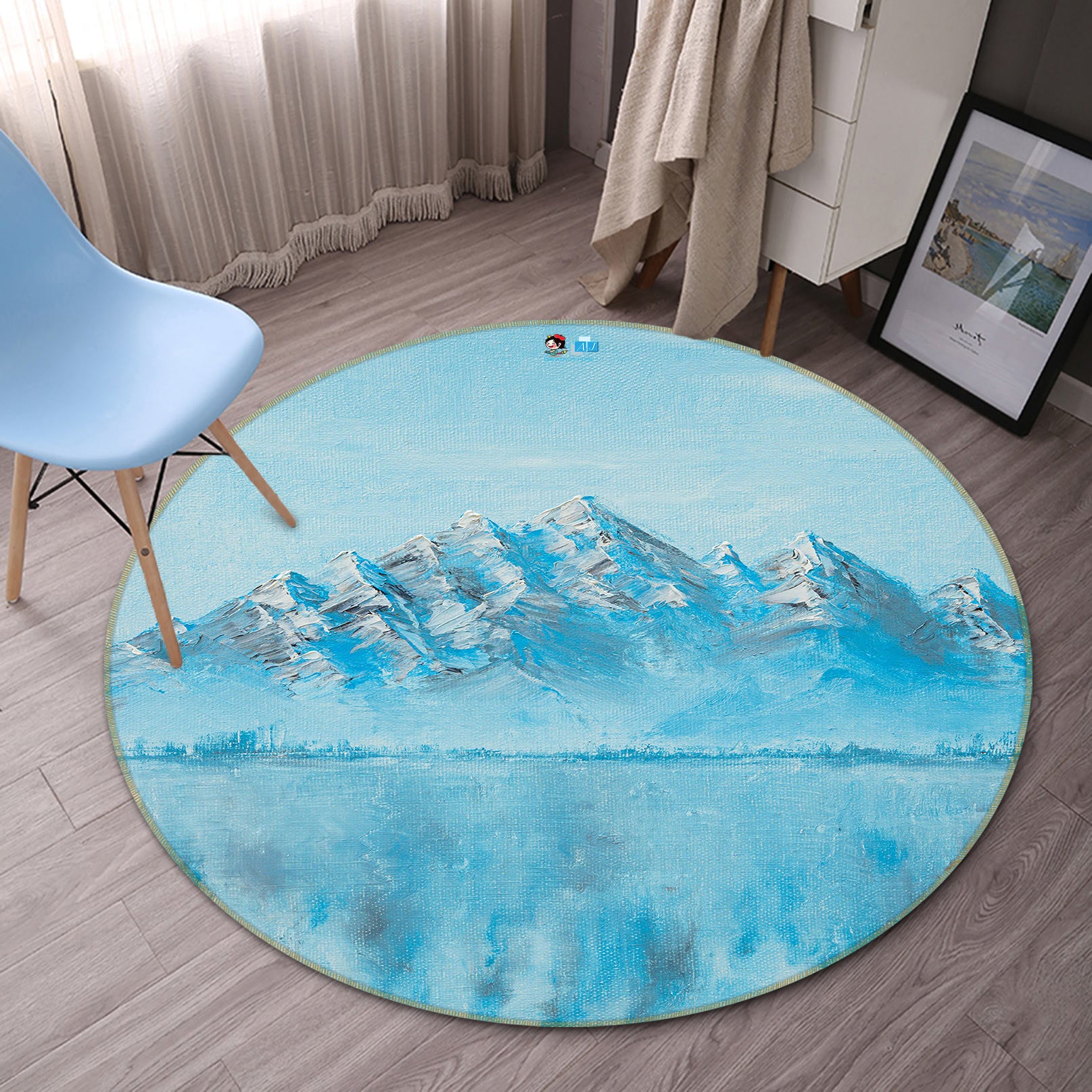 3D Iceberg 18138 Marina Zotova Rug Round Non Slip Rug Mat