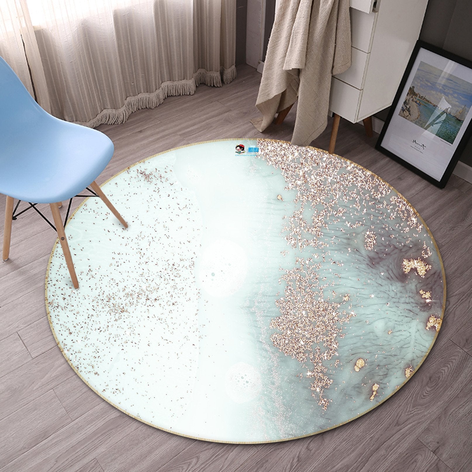 3D Pink Sand 162 Round Non Slip Rug Mat Mat AJ Creativity Home