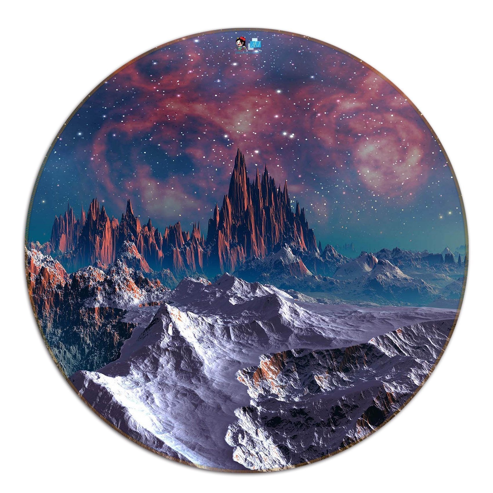 3D Exoplanet Scenery 83 Round Non Slip Rug Mat Mat AJ Creativity Home