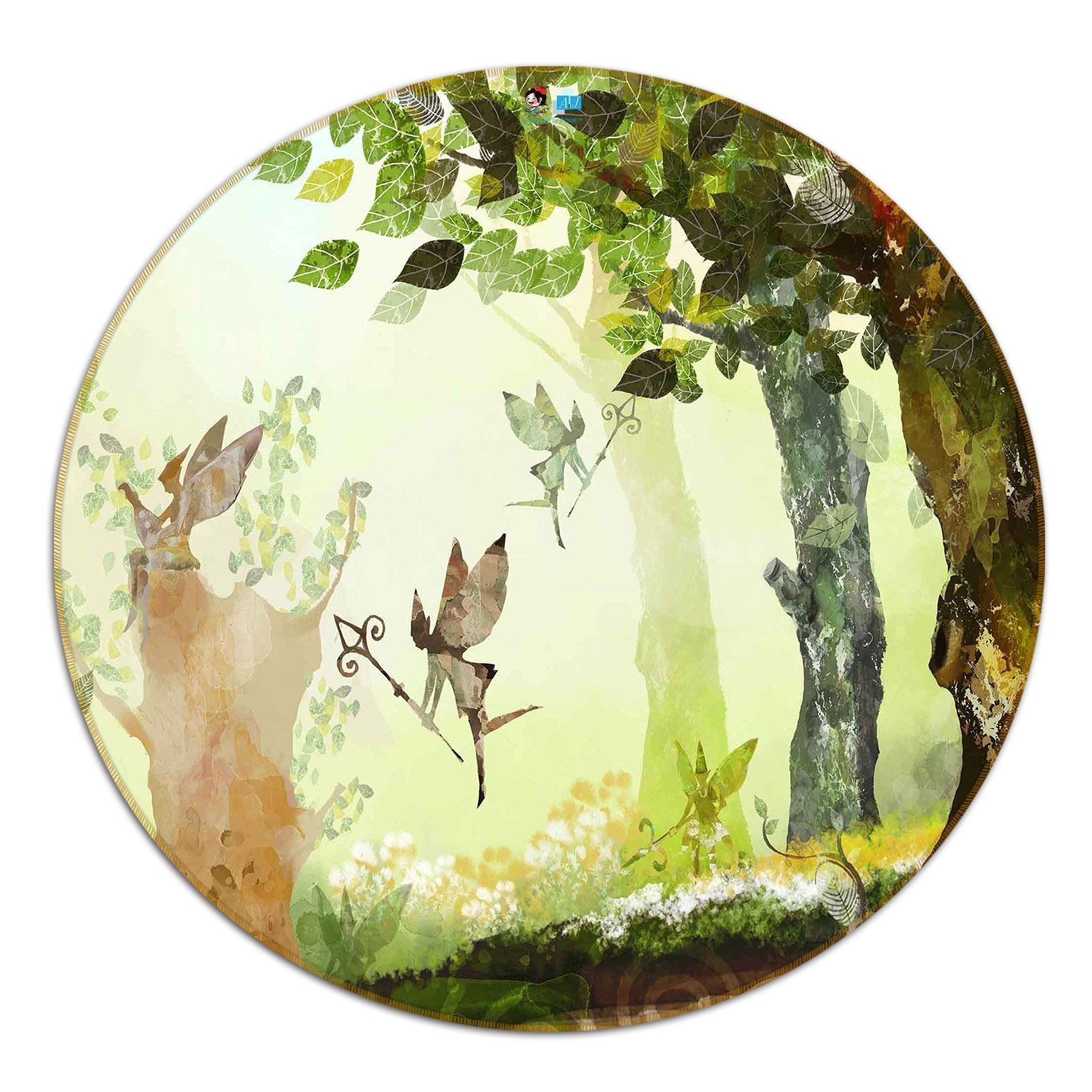3D Forest Elves 36 Round Non Slip Rug Mat Mat AJ Creativity Home