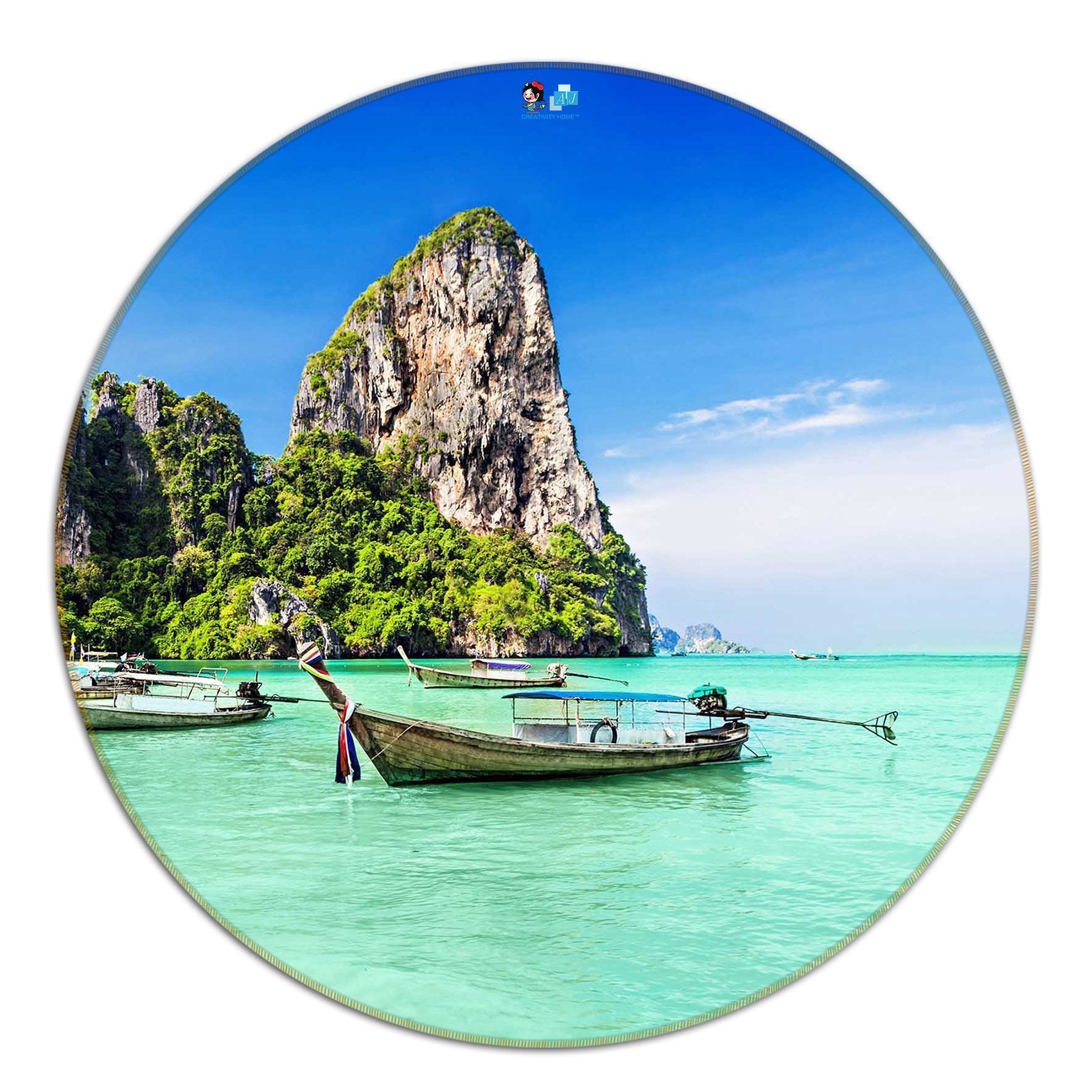 3D Tropical Sea 91 Round Non Slip Rug Mat Mat AJ Creativity Home