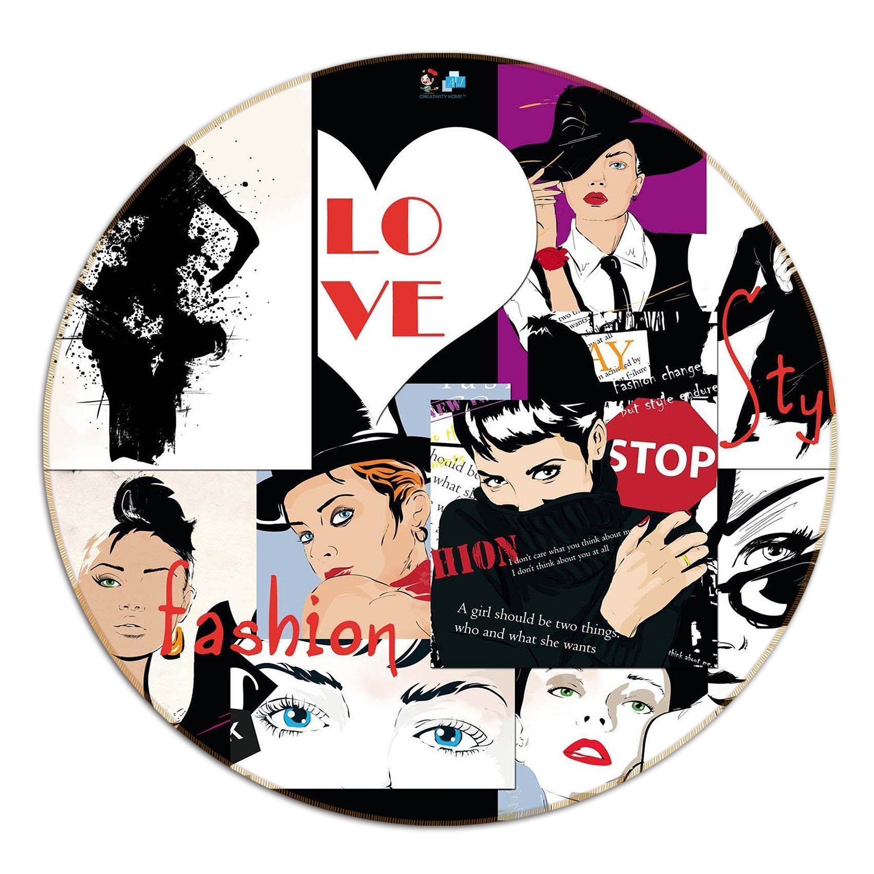 3D Fashion Girls 63 Round Non Slip Rug Mat Mat AJ Creativity Home