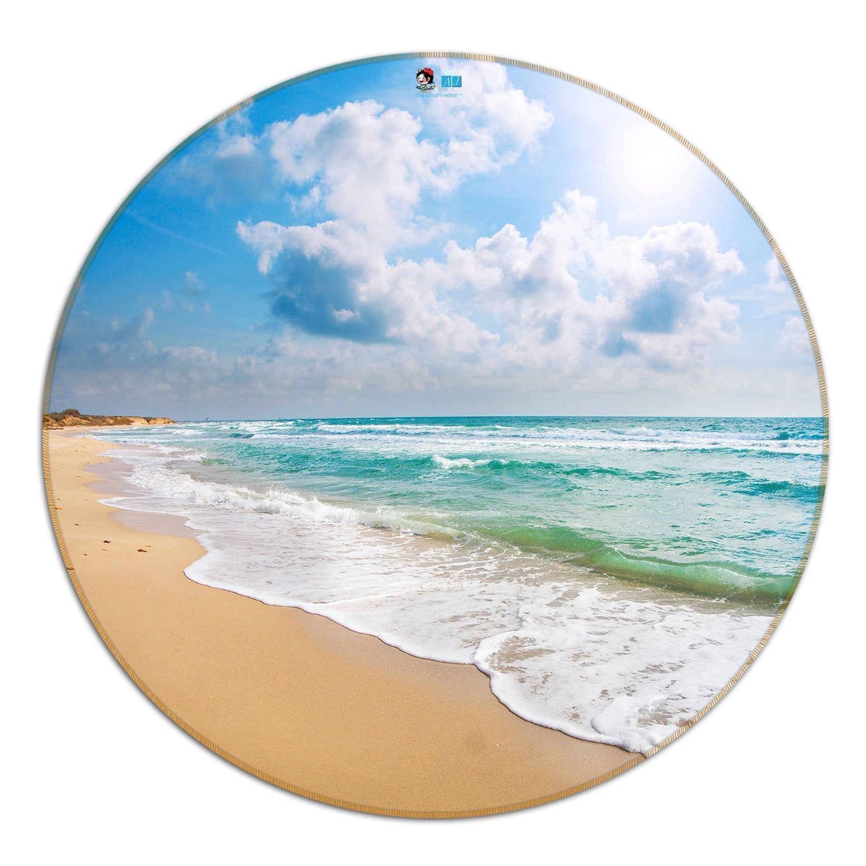 3D Sea Scenery 45 Round Non Slip Rug Mat Mat AJ Creativity Home