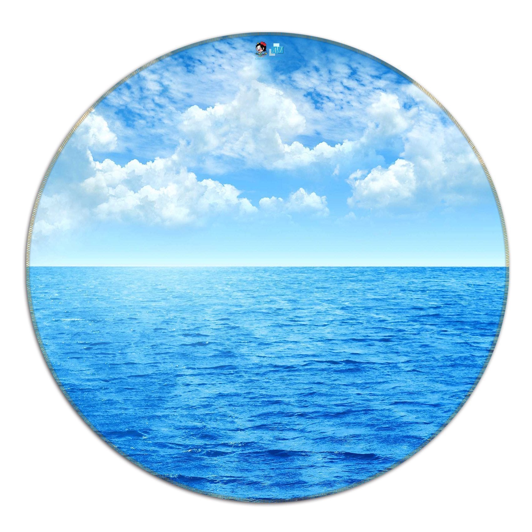 3D Boundless Sea 54 Round Non Slip Rug Mat Mat AJ Creativity Home