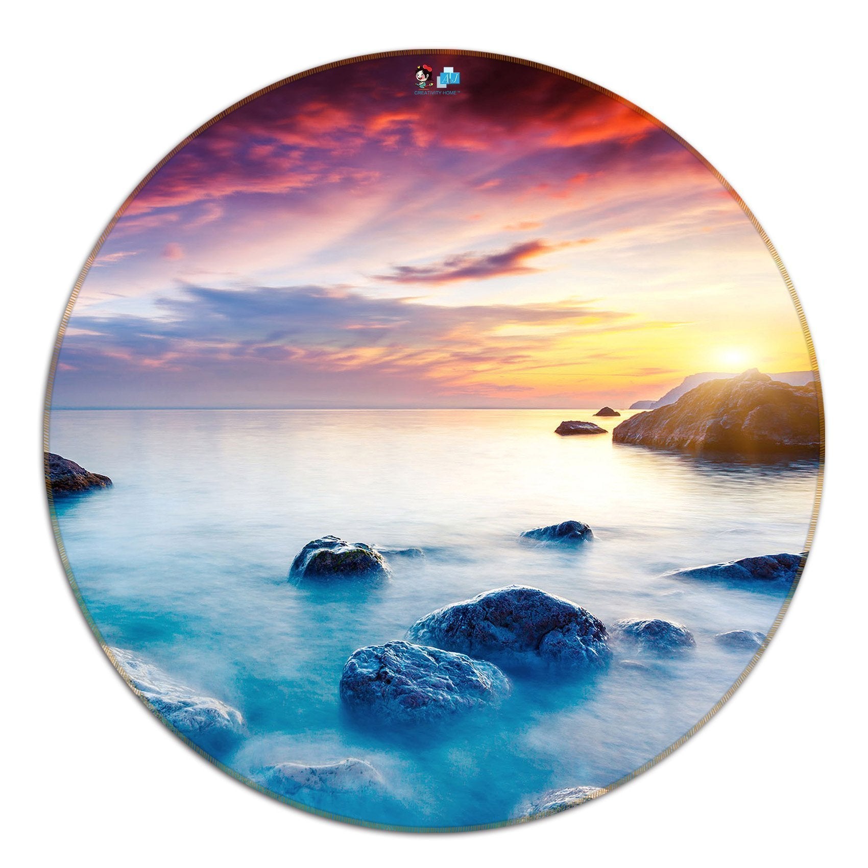 3D Colorful Sea Scenery 93 Round Non Slip Rug Mat Mat AJ Creativity Home