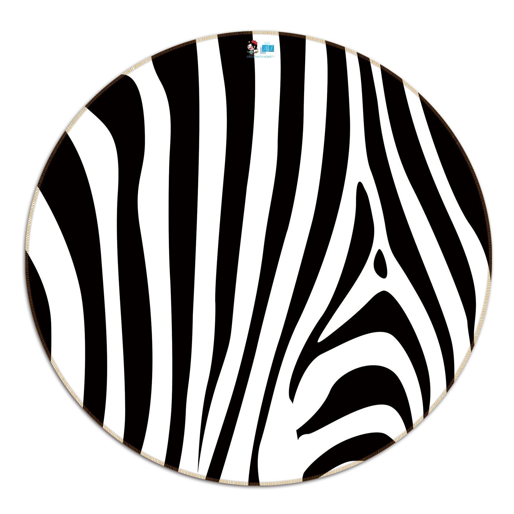 3D Black White Stripes 56 Round Non Slip Rug Mat Mat AJ Creativity Home