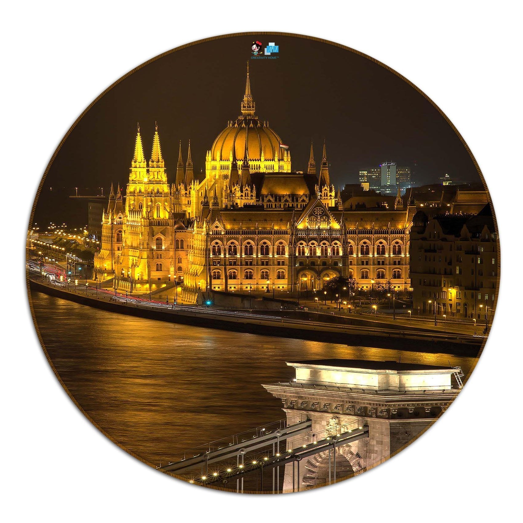 3D Silent City Night 114 Round Non Slip Rug Mat Mat AJ Creativity Home