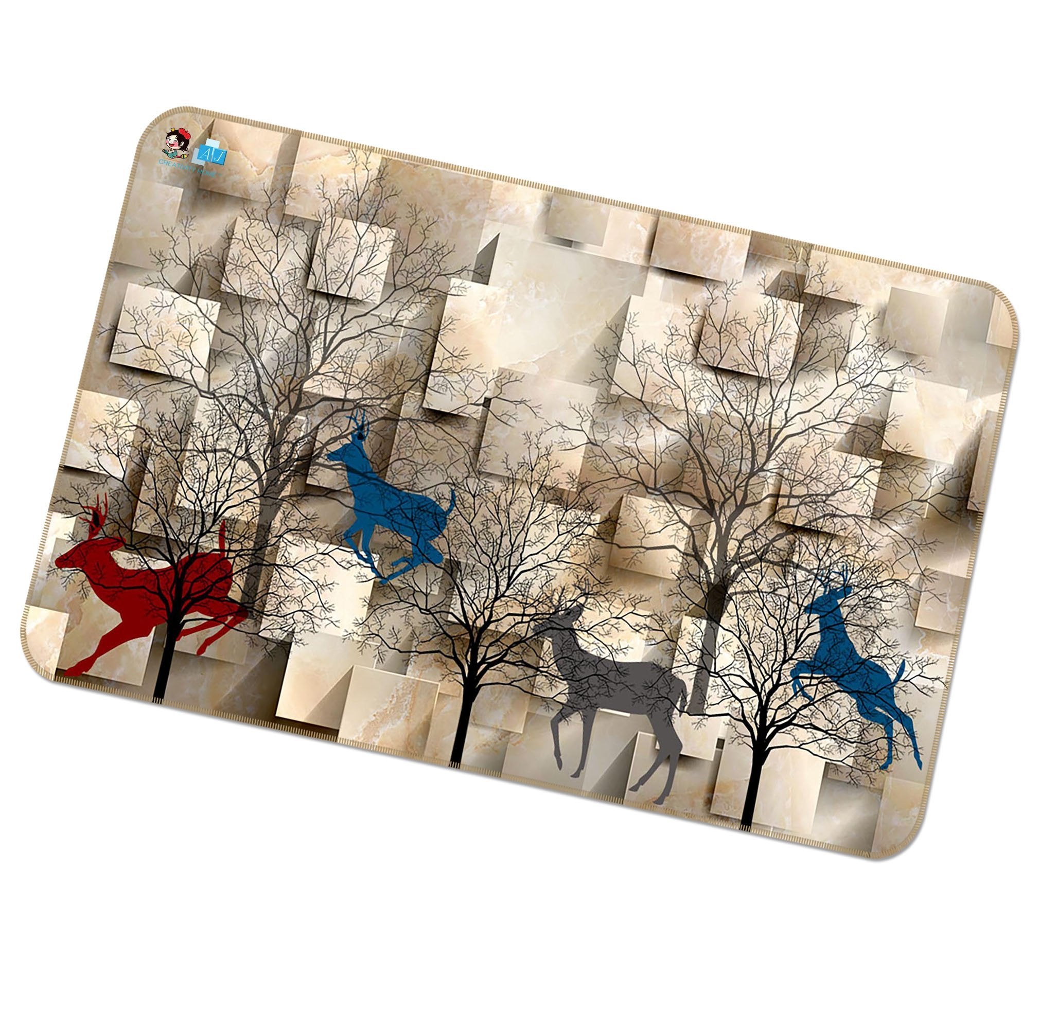 3D Deer Pattern 432 Non Slip Rug Mat Mat AJ Creativity Home