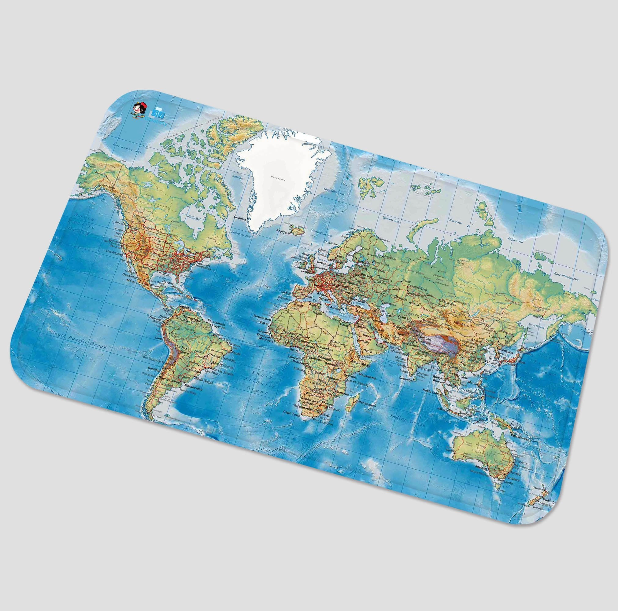 3D World Map 63 Non Slip Rug Mat Mat AJ Creativity Home
