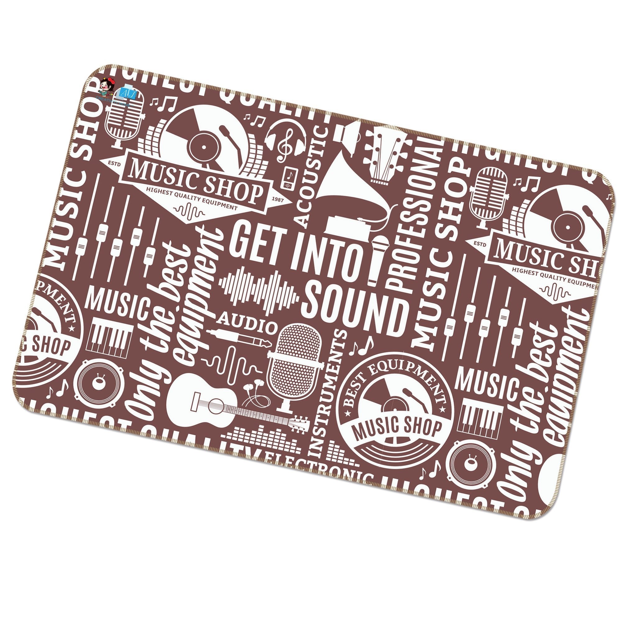 3D Musical Pattern 094 Non Slip Rug Mat Mat AJ Creativity Home