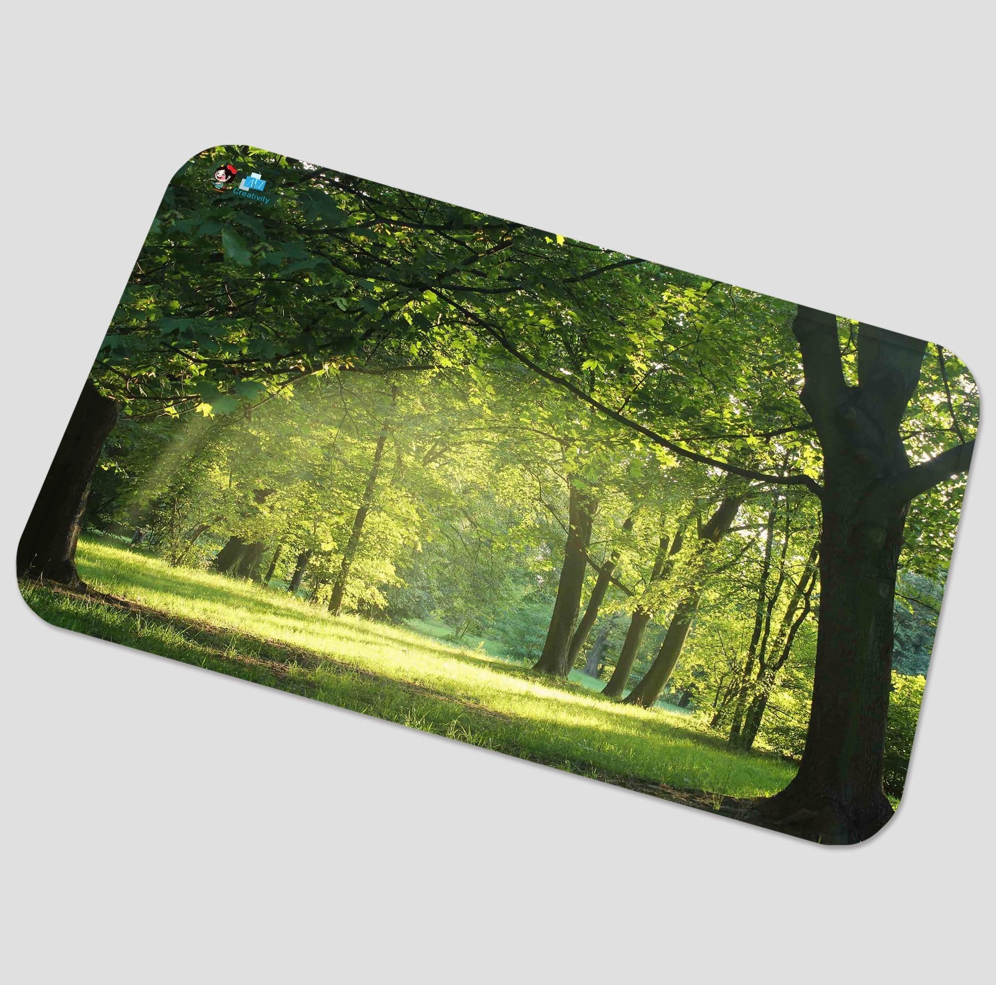 3D Grassland Green Trees 4 Non Slip Rug Mat Mat AJ Creativity Home