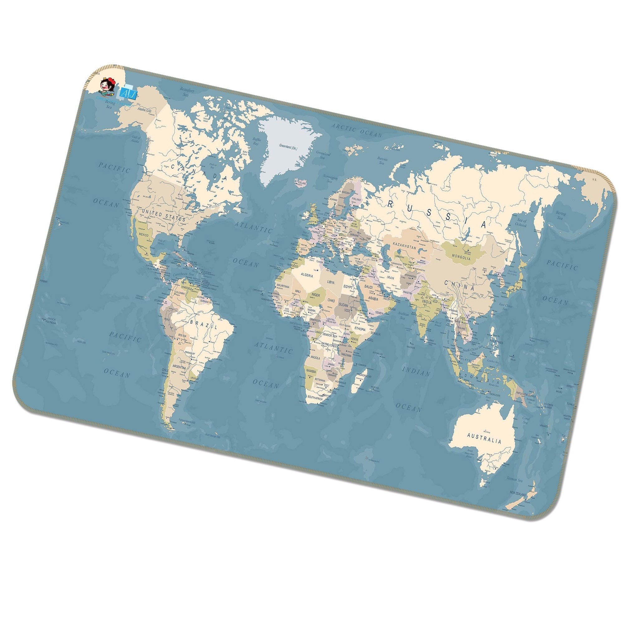 3D Blue Map 155 Non Slip Rug Mat Mat AJ Creativity Home
