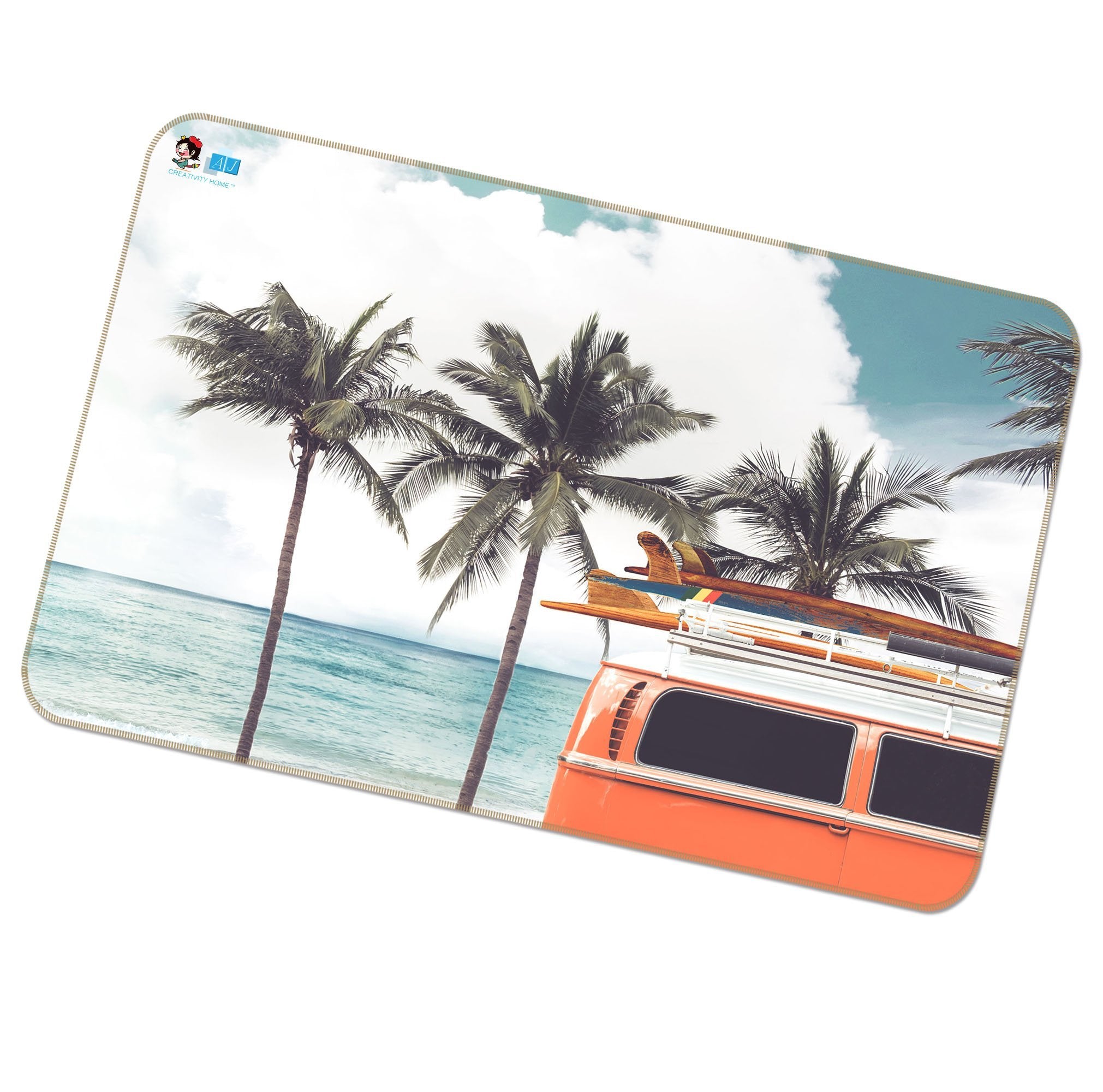 3D Coconut Tree Car 113 Non Slip Rug Mat Mat AJ Creativity Home