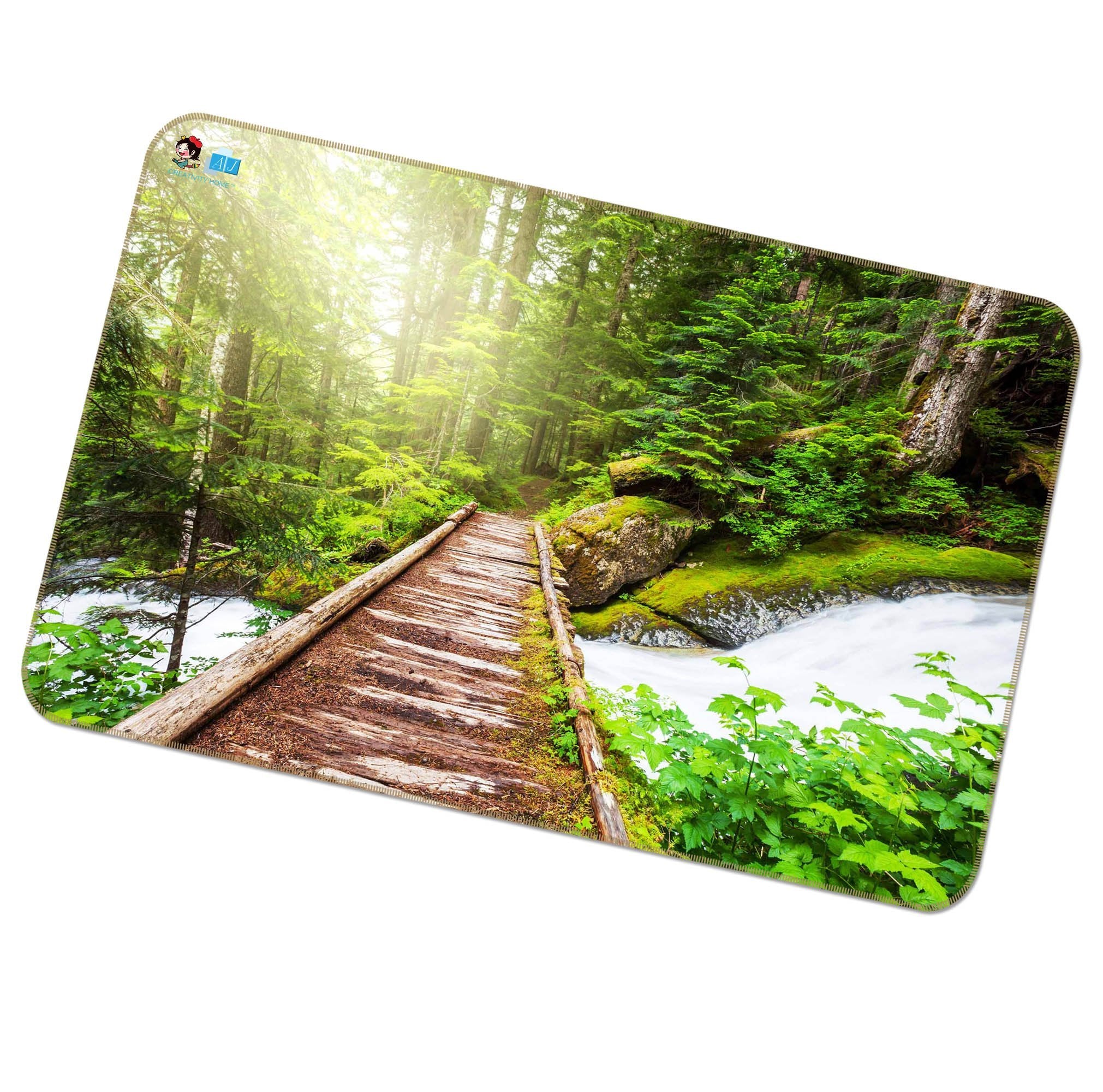 3D Wood Bridge 514 Non Slip Rug Mat Mat AJ Creativity Home