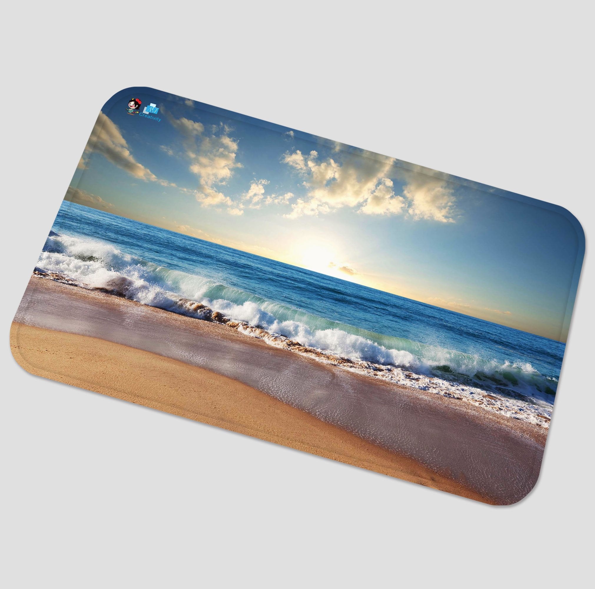 3D Beach Sunset Scenery 52 Non Slip Rug Mat Mat AJ Creativity Home